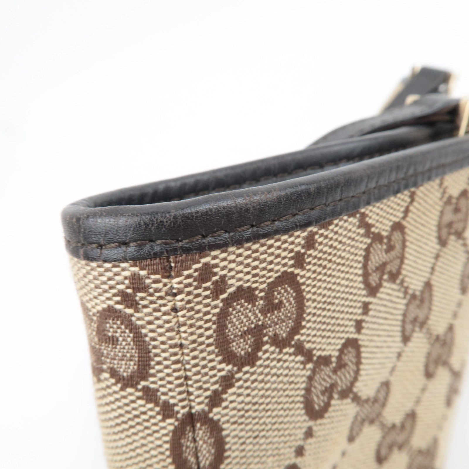 GUCCI GG Canvas Tote Bag Beige Brown 002.1098