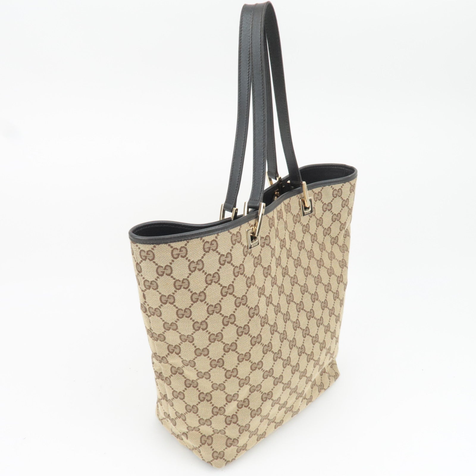 GUCCI GG Canvas Tote Bag Beige Brown 002.1098
