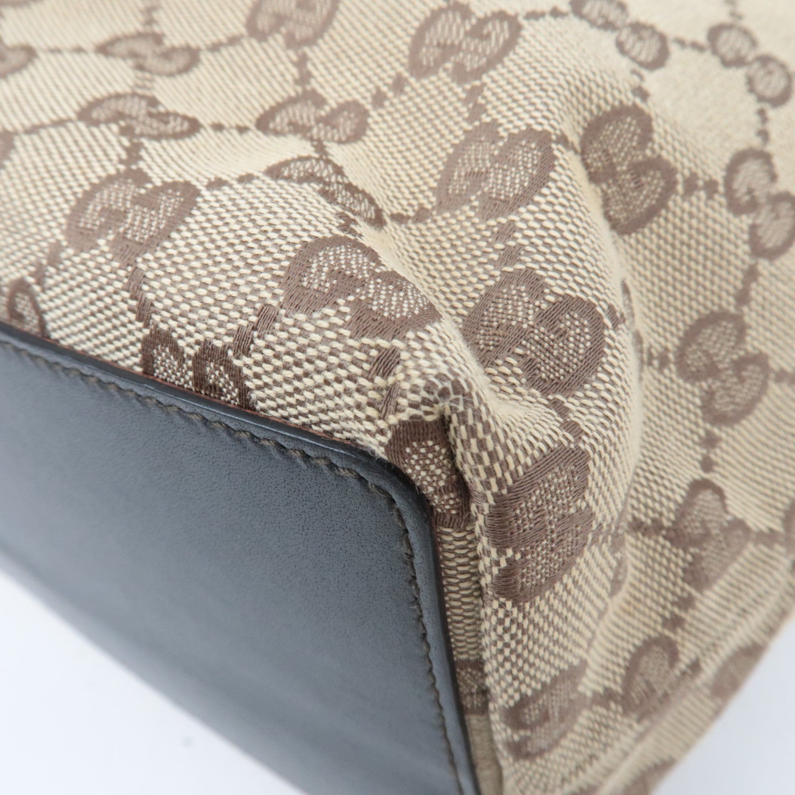 GUCCI GG Canvas Tote Bag Beige Brown 002.1098