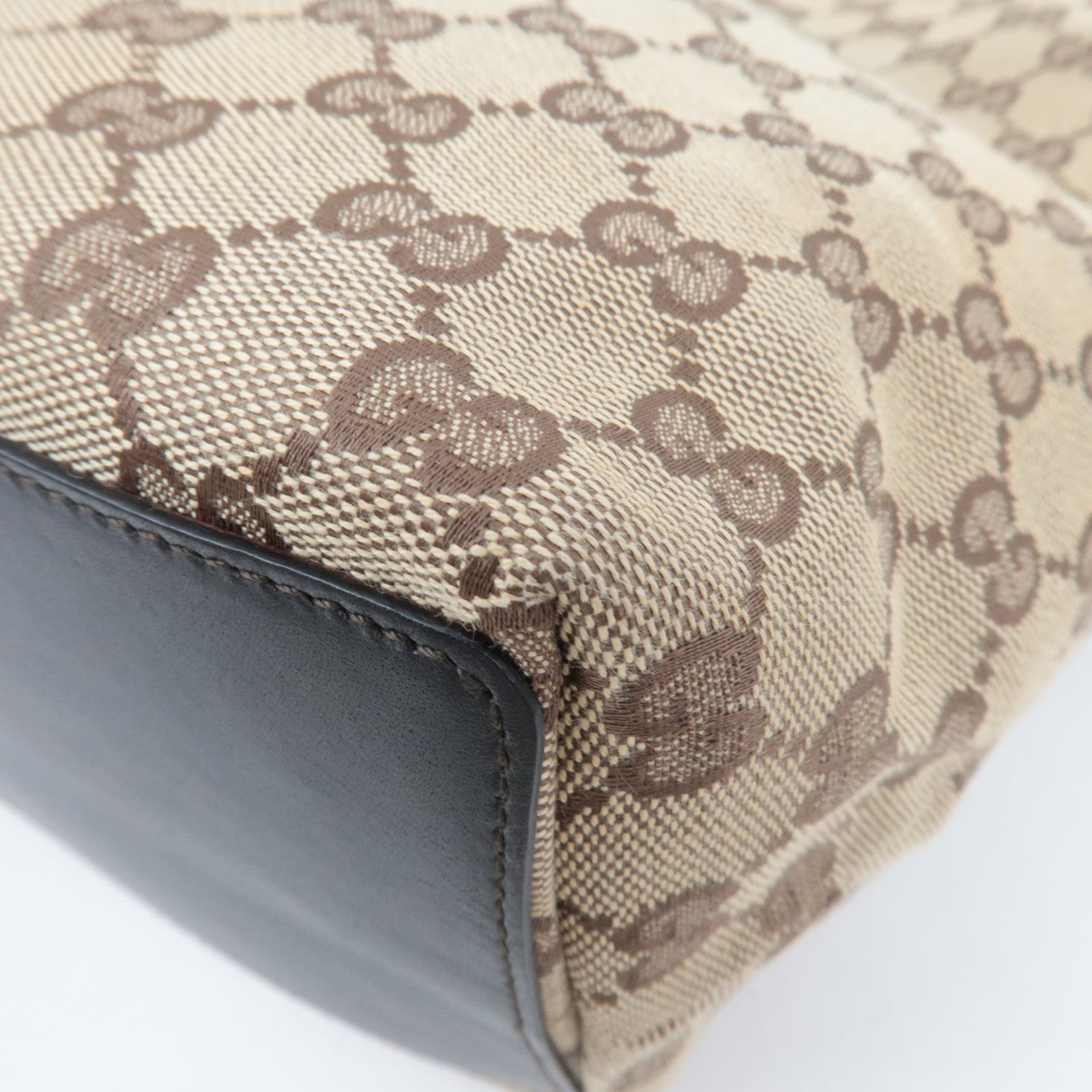 GUCCI GG Canvas Tote Bag Beige Brown 002.1098