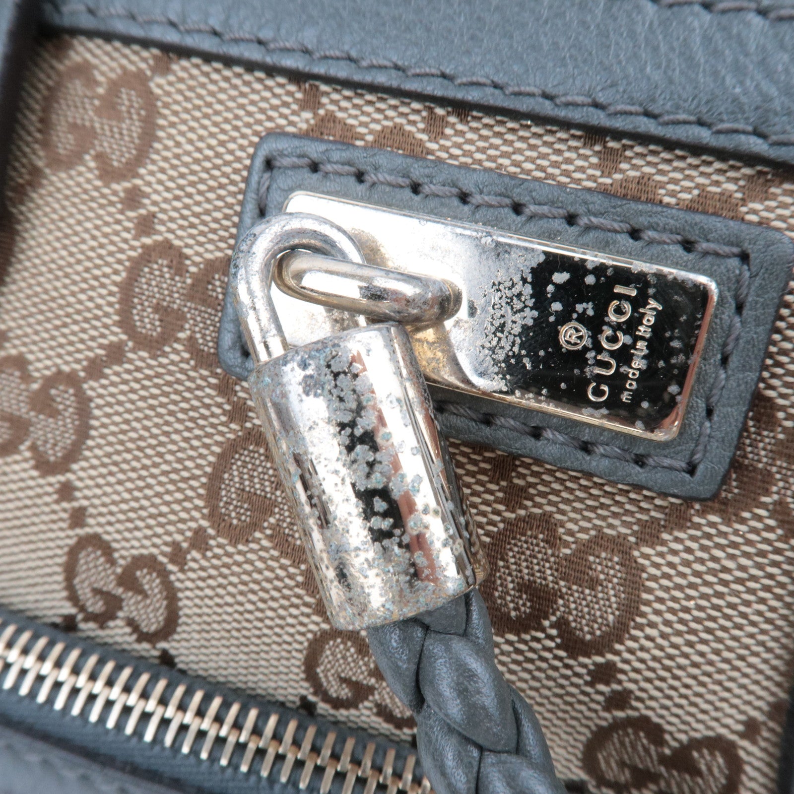 GUCCI Bamboo Bella GG Canvas 2Way Handbag Beige Gray 282300