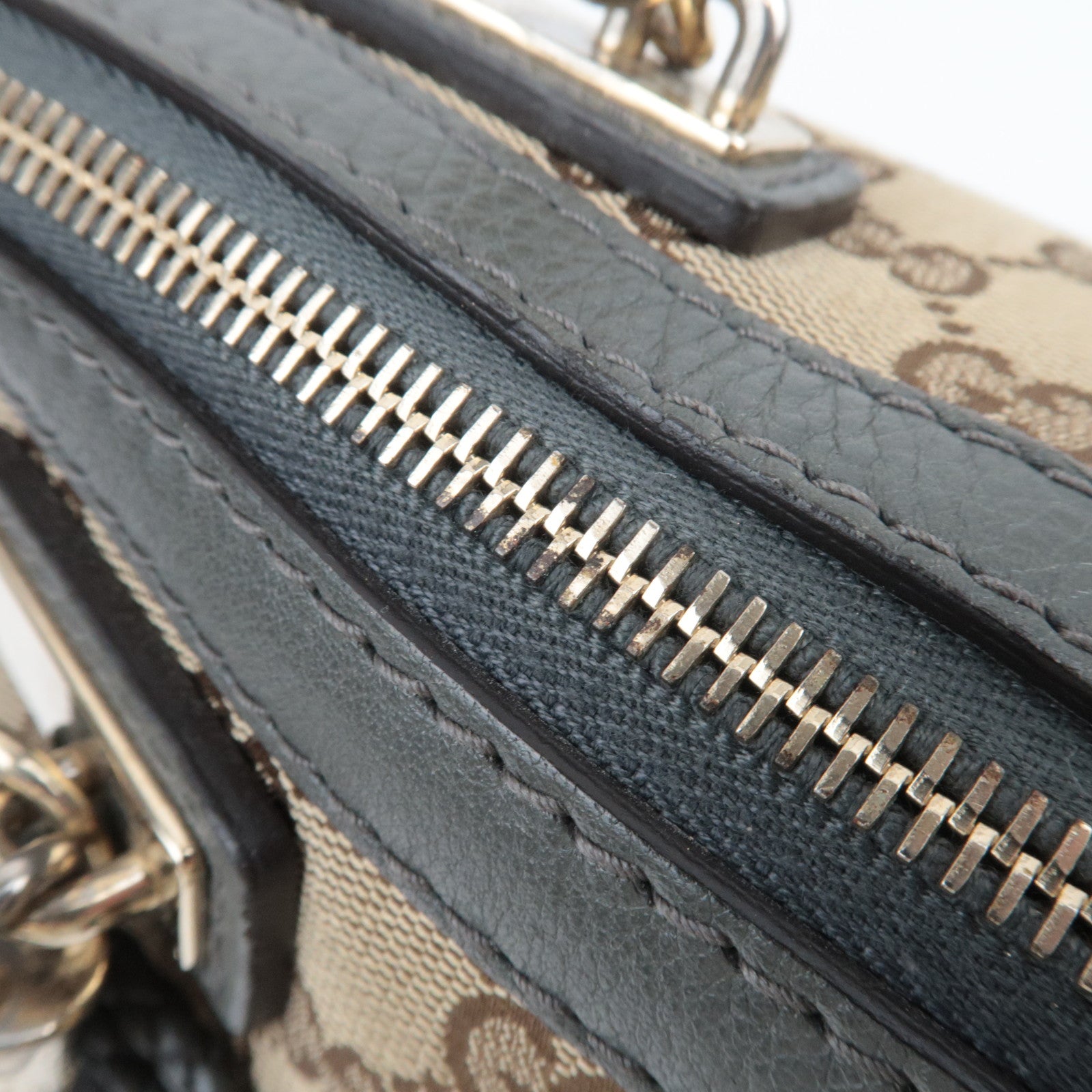 GUCCI Bamboo Bella GG Canvas 2Way Handbag Beige Gray 282300