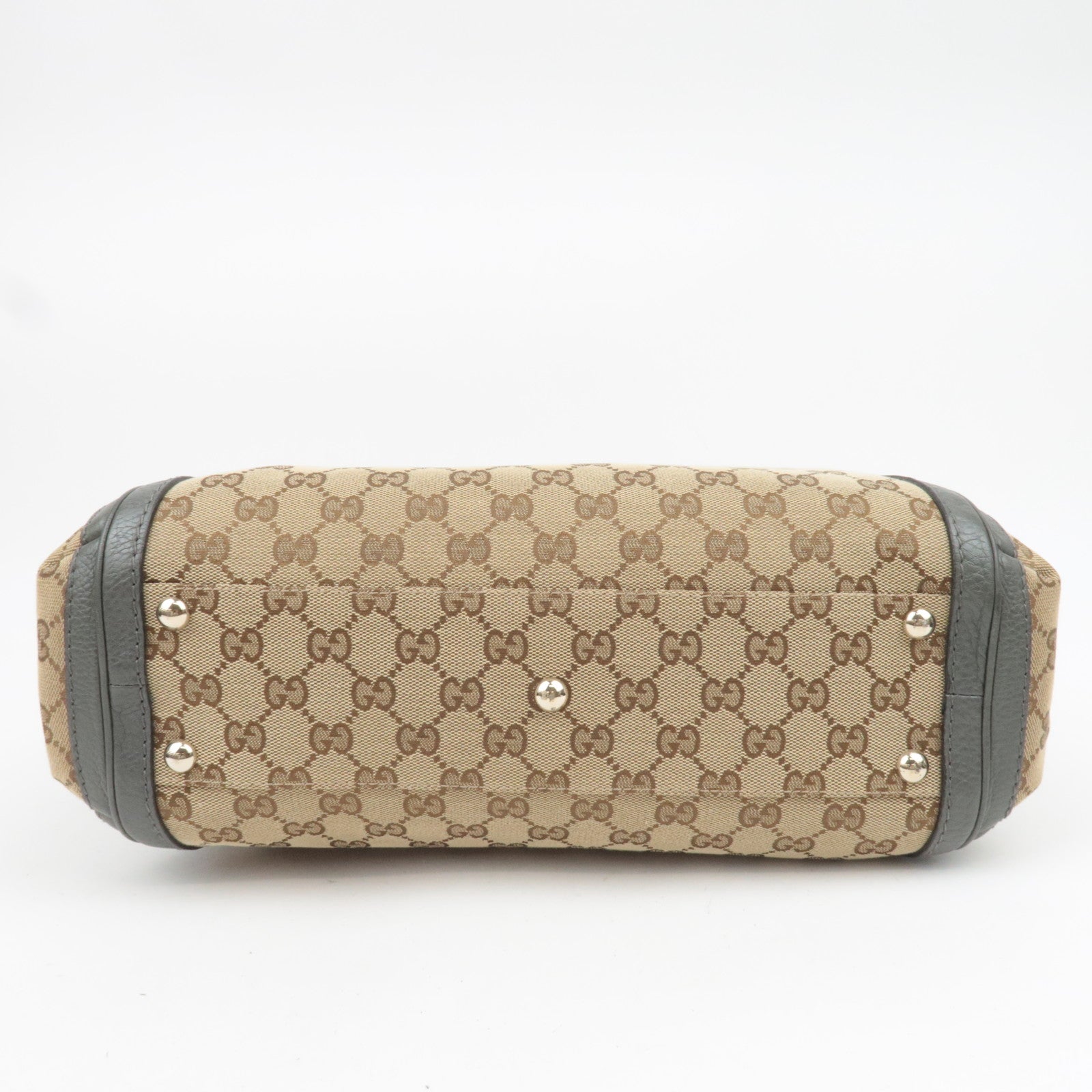 GUCCI Bamboo Bella GG Canvas 2Way Handbag Beige Gray 282300