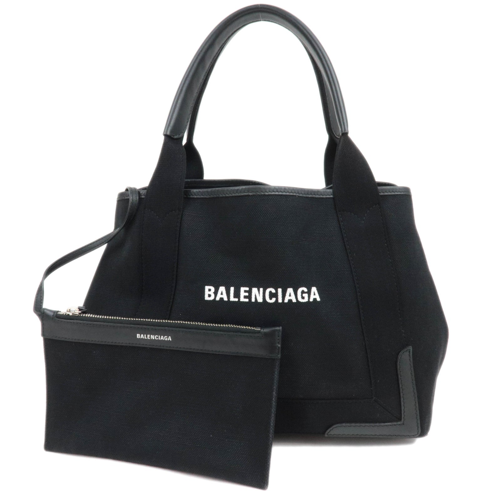BALENCIAGA Navy Cabas Small Canvas Tote Bag Black 33993388244