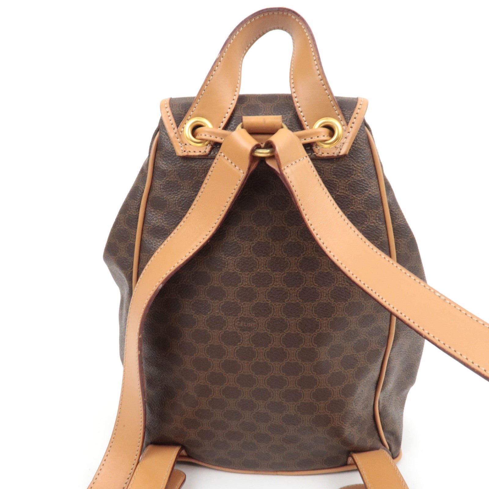 CELINE Macadam PVC Leather Backpack Brown