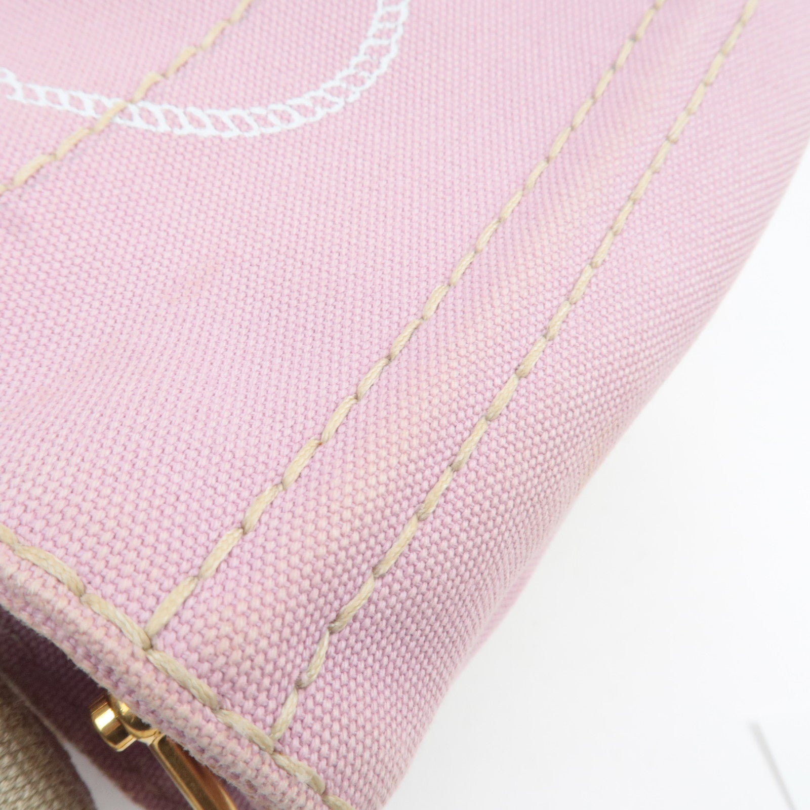 PRADA Canapa Mini 2Way Canvas Tote Bag Pink 1BG439