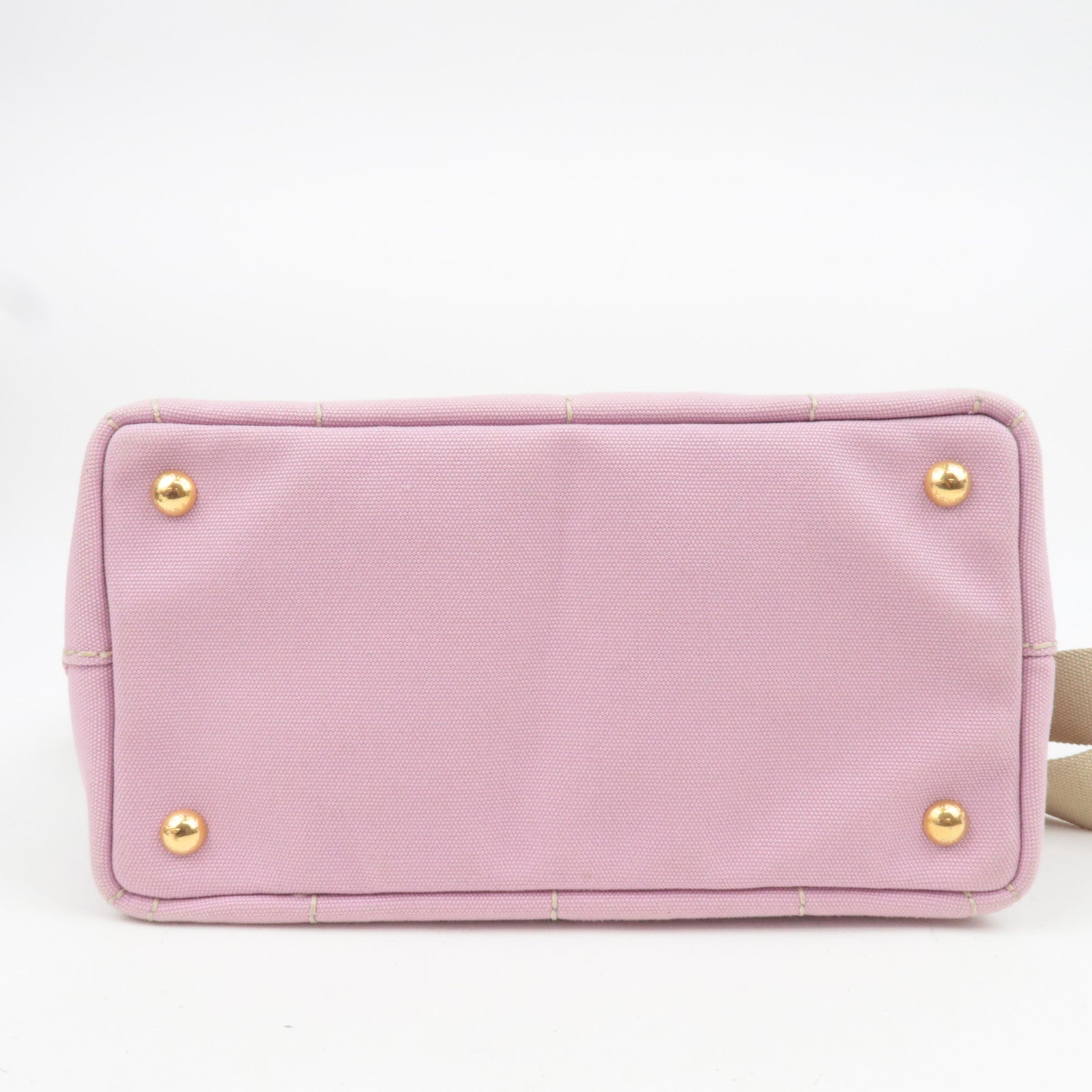 PRADA Canapa Mini 2Way Canvas Tote Bag Pink 1BG439