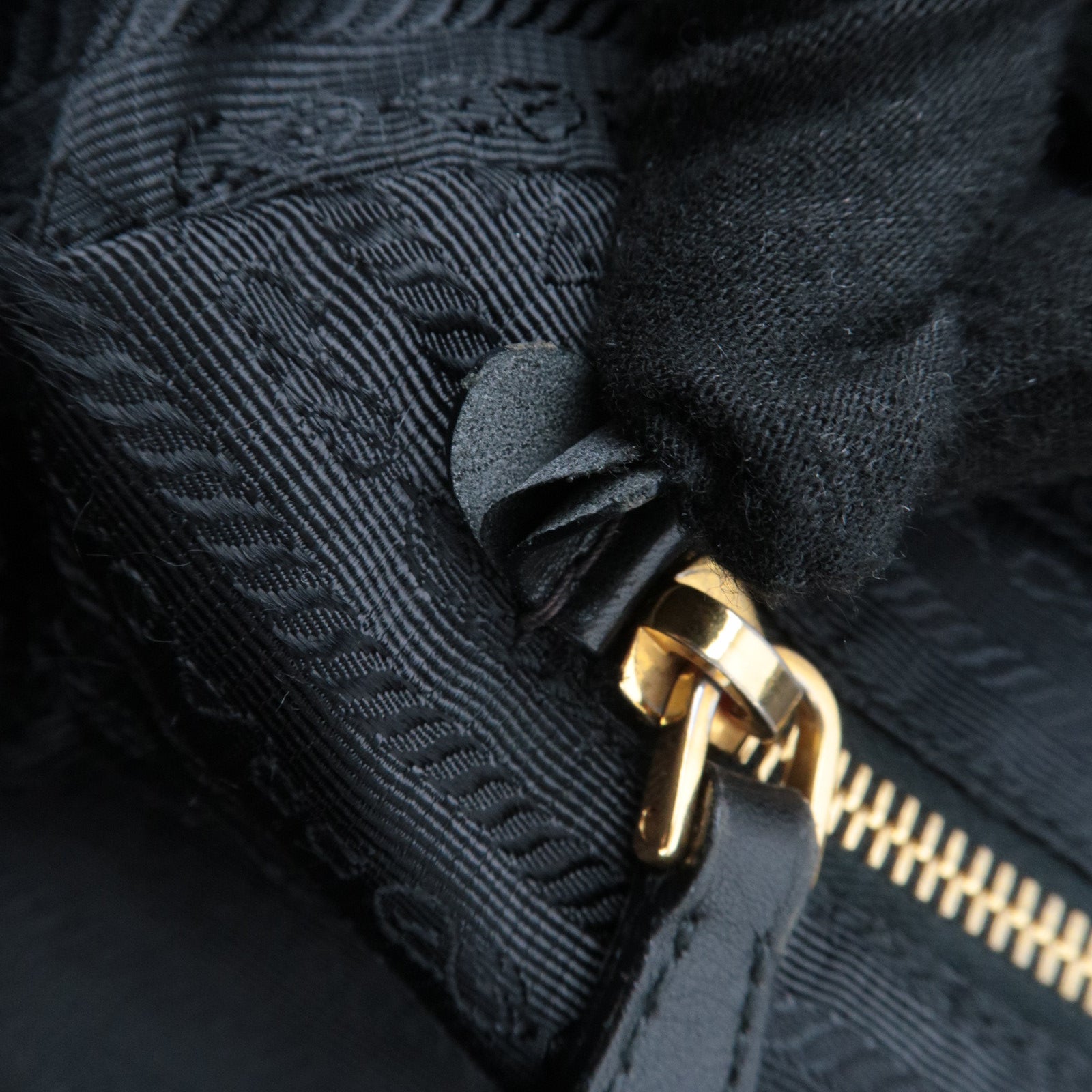 PRADA Quilted 2Way Nylon Handbag Black BL0404