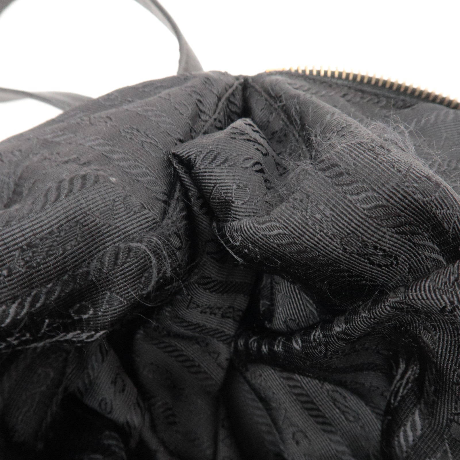 PRADA Quilted 2Way Nylon Handbag Black BL0404