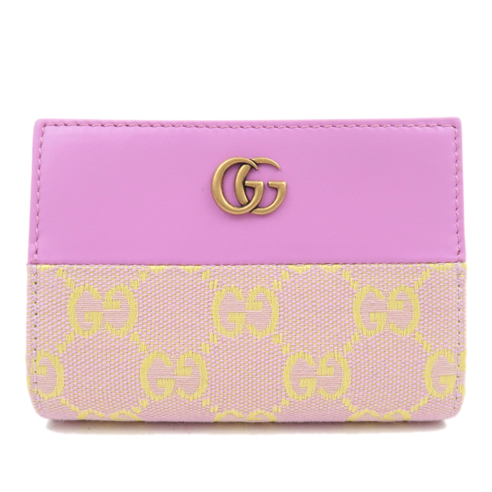 GUCCI GG Marmont GG Canvas Wallet Pink Yellow 78312188267