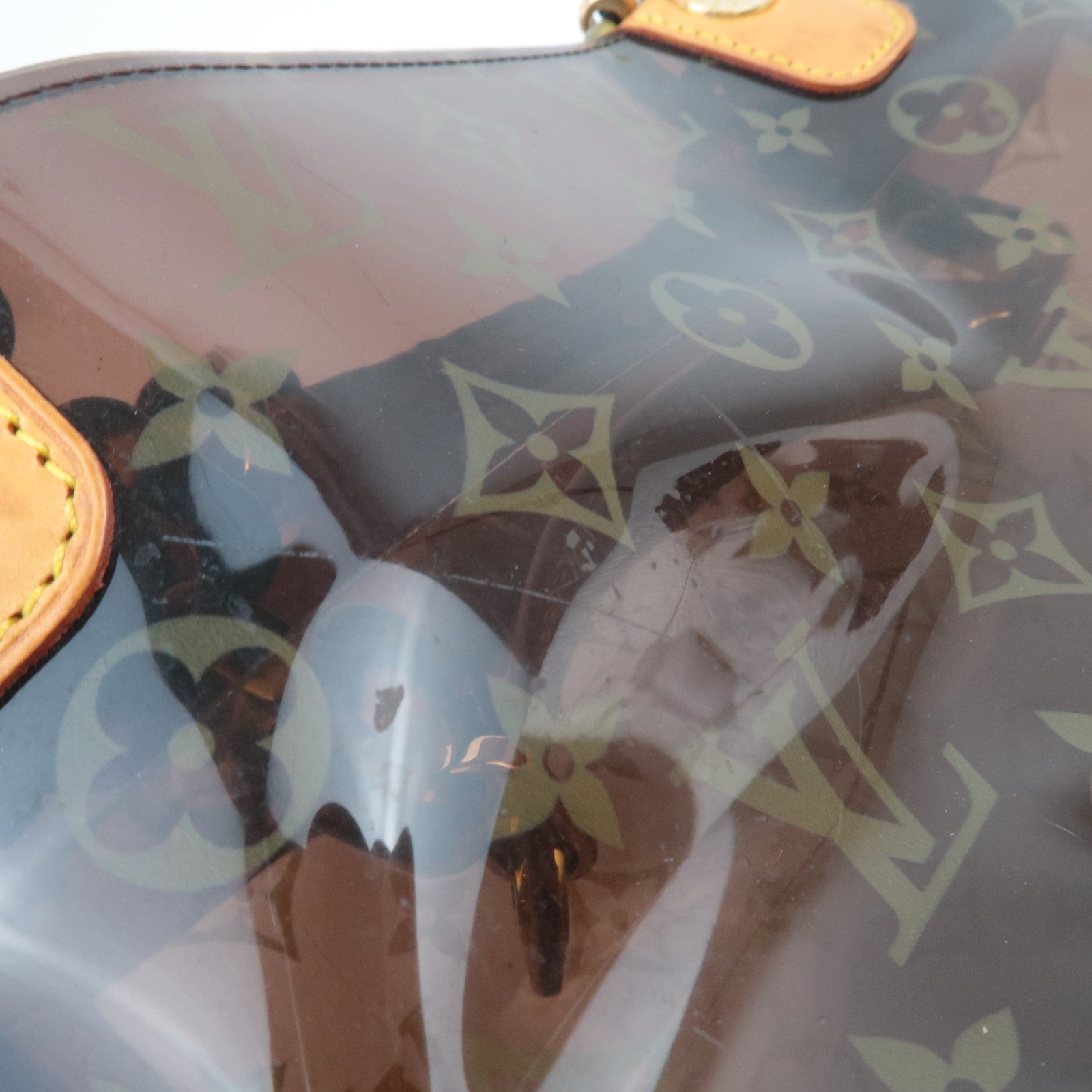 Louis Vuitton Monogram Vinyl Cabas Amble PM Handbag Clear Brown M92502