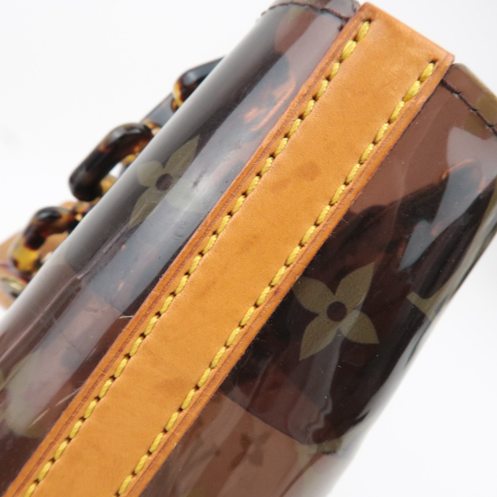 Louis Vuitton Monogram Vinyl Cabas Amble PM Handbag Clear Brown M92502
