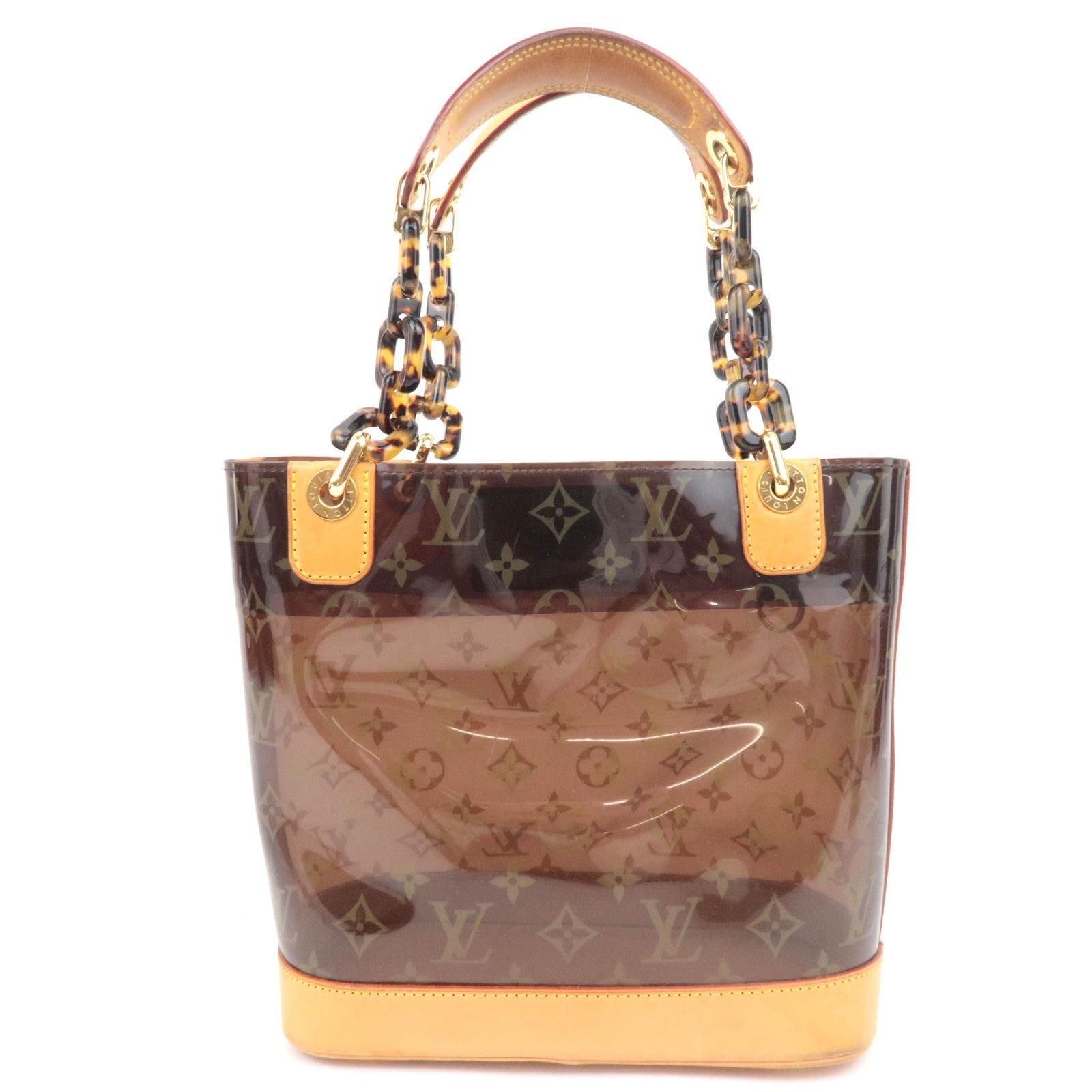 Louis Vuitton Monogram Vinyl Cabas Amble PM Handbag Clear Brown M92502