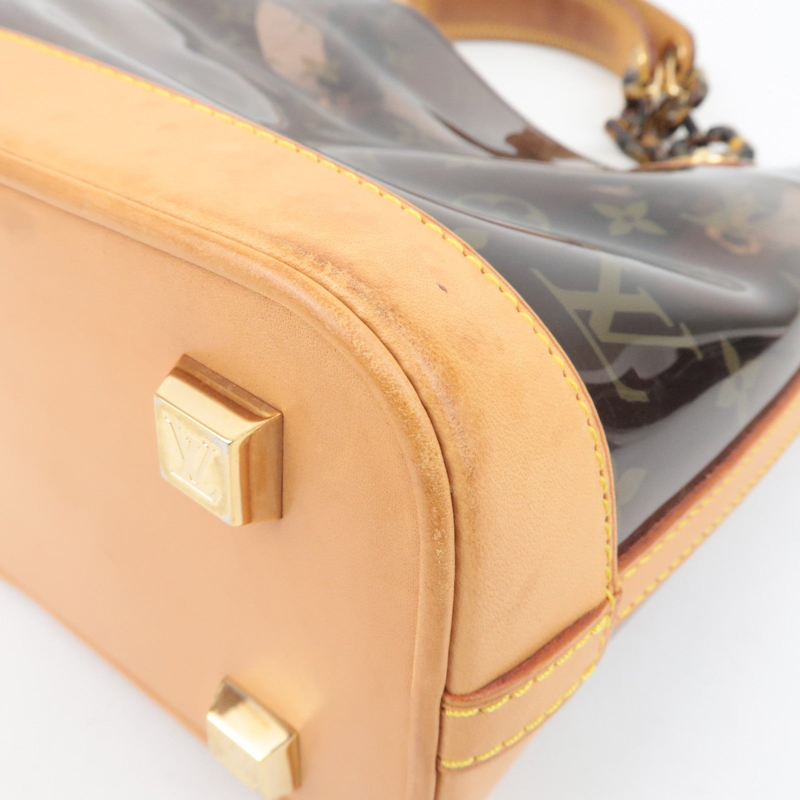 Louis Vuitton Monogram Vinyl Cabas Amble PM Handbag Clear Brown M92502