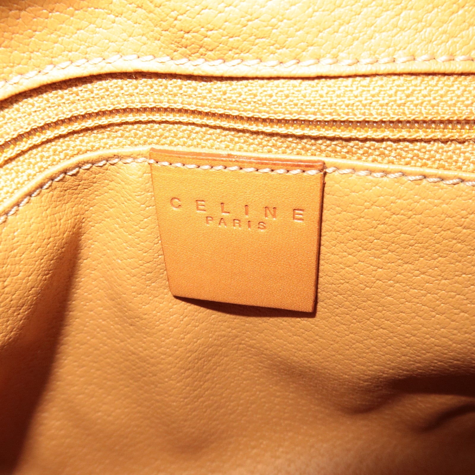 CELINE Macadam PVC Leather Handbag Brown