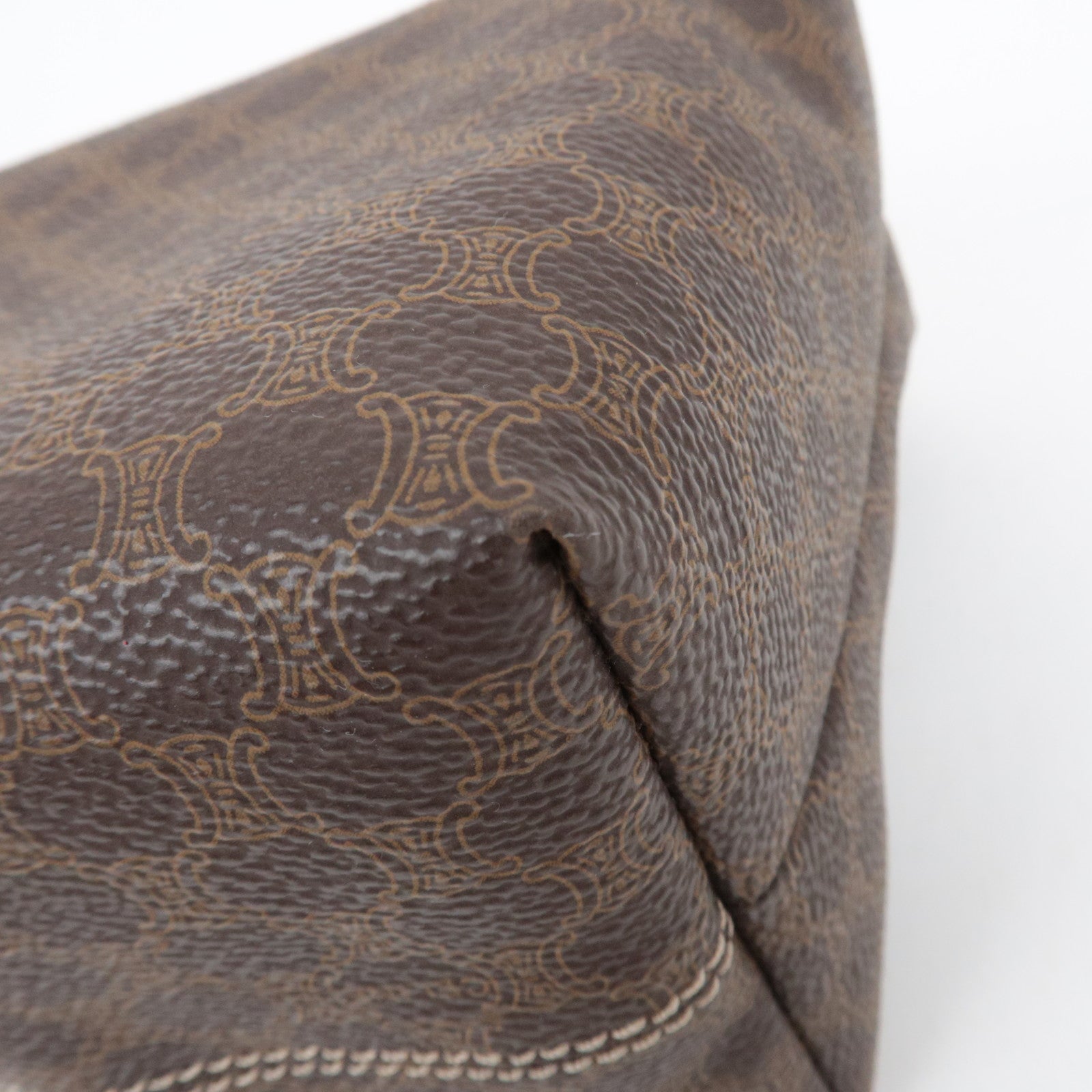 CELINE Macadam PVC Leather Handbag Brown