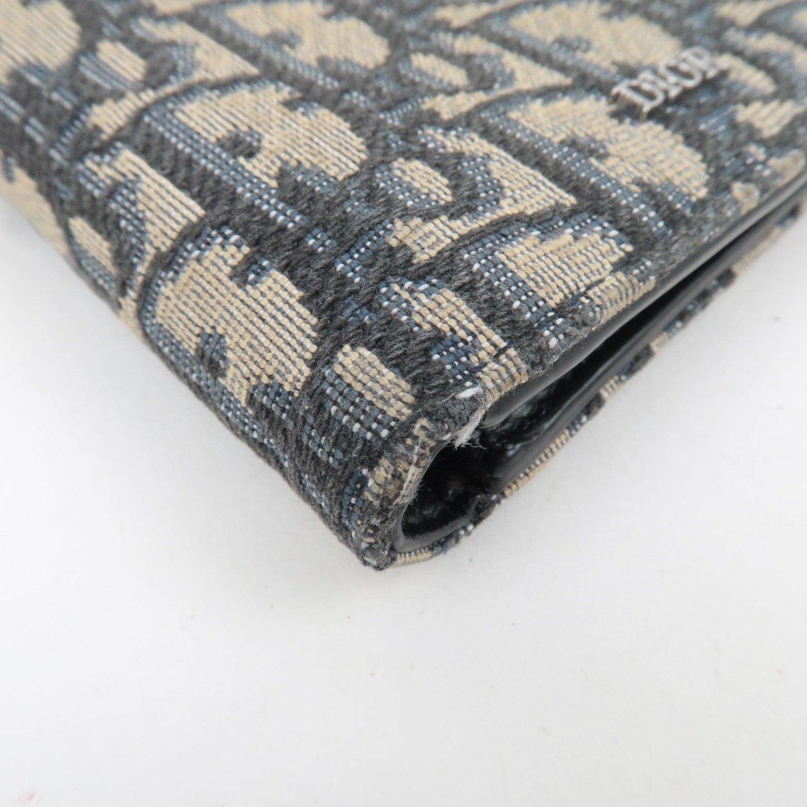 Christian Dior Oblique Trotter Jacquard Wallet Navy