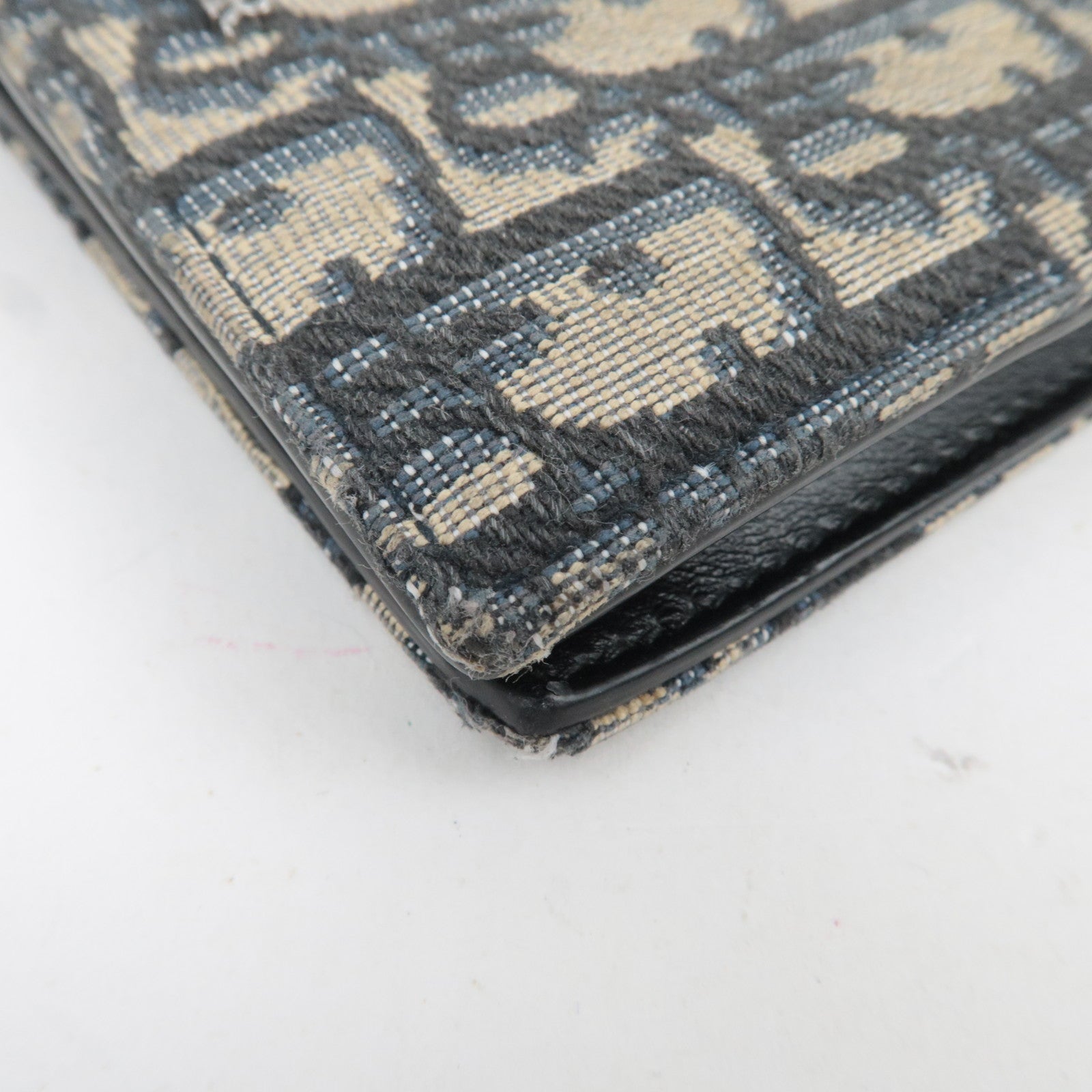 Christian Dior Oblique Trotter Jacquard Wallet Navy