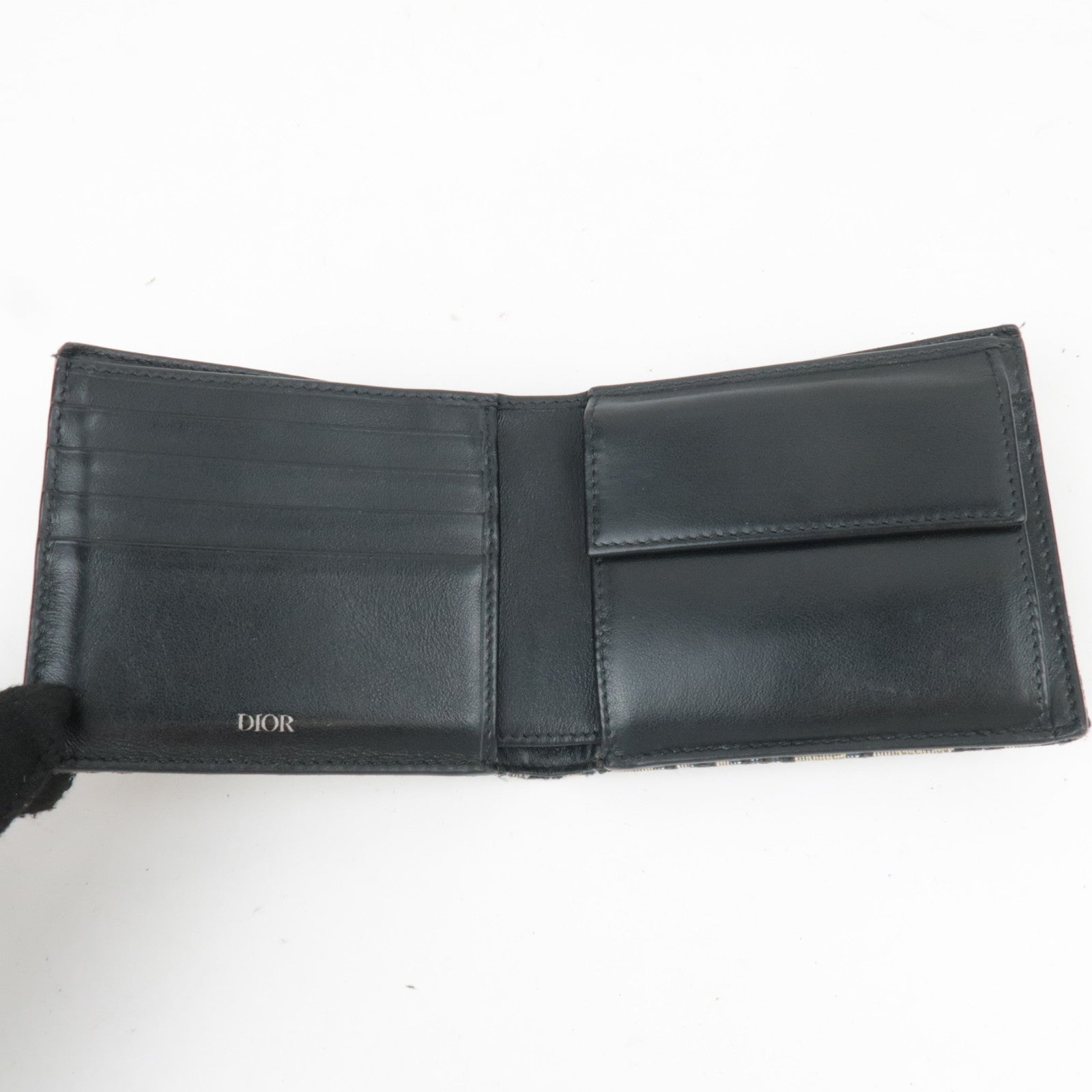 Christian Dior Oblique Trotter Jacquard Wallet Navy