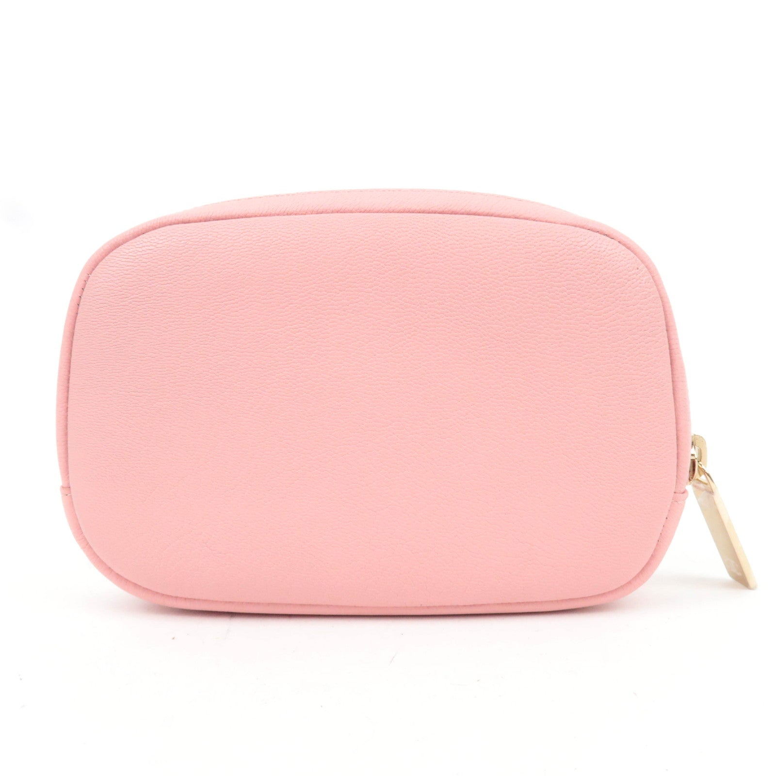 CHANEL Coco Mark Leather Cosmetic Pouch Pink