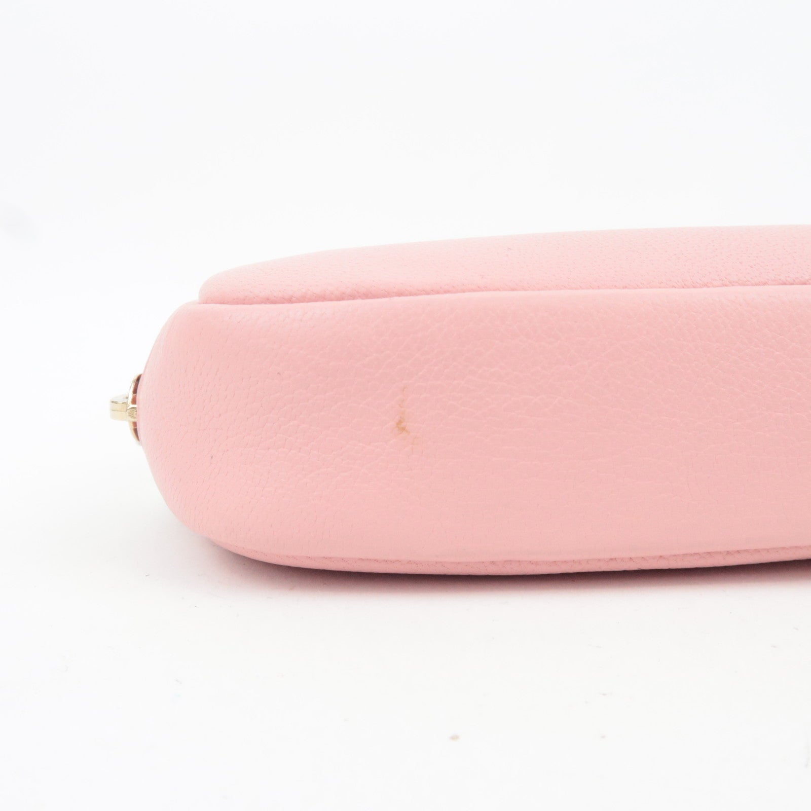 CHANEL Coco Mark Leather Cosmetic Pouch Pink