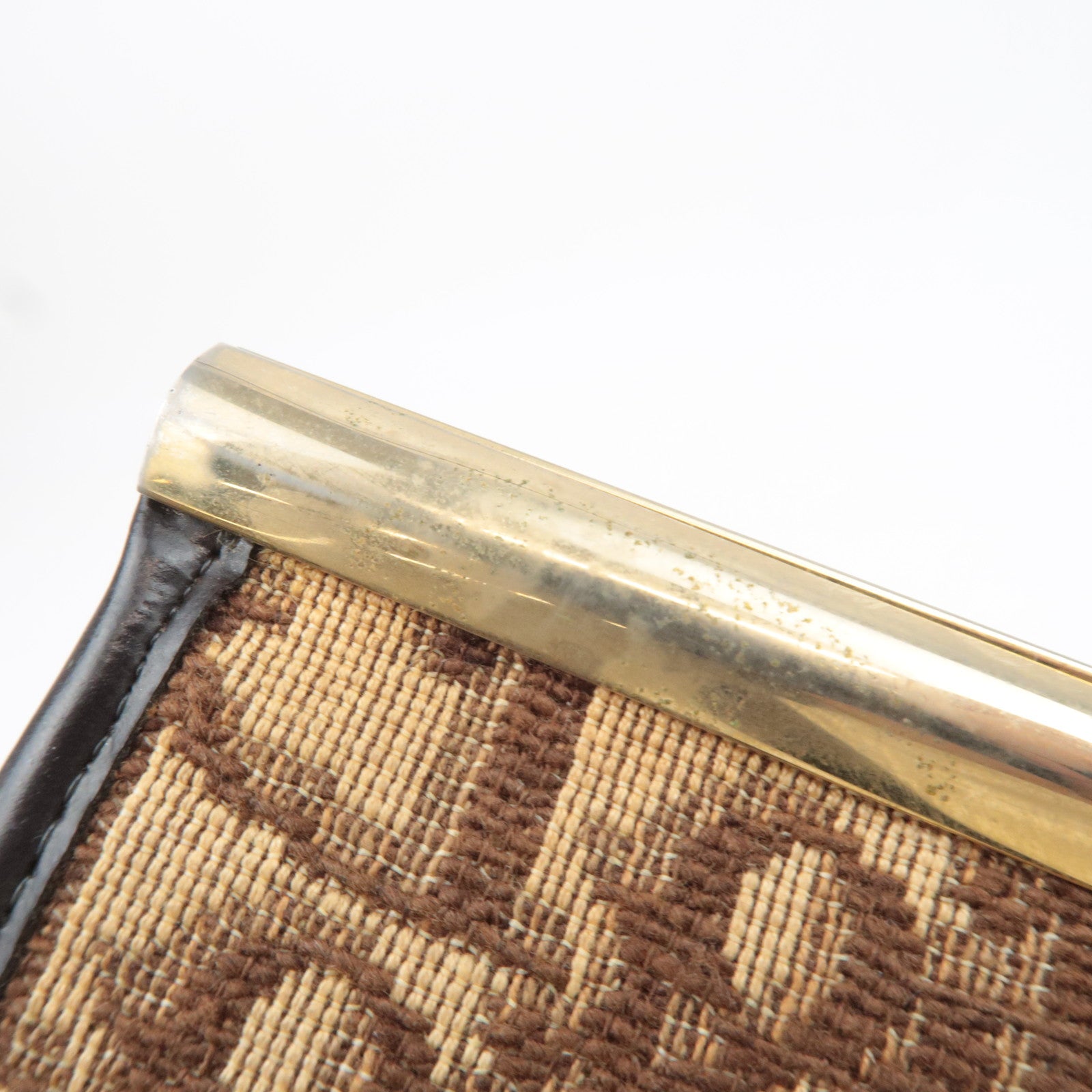 Christian Dior Trotter Canvas Kiss Lock Coin Purse Clutch Bag Beige