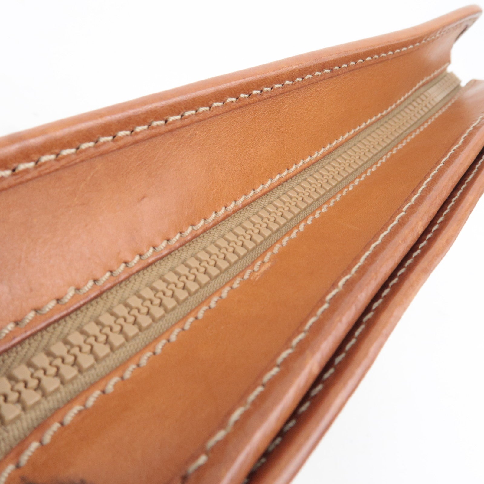 CELINE Macadam PVC Leather Clutch Bag Brown