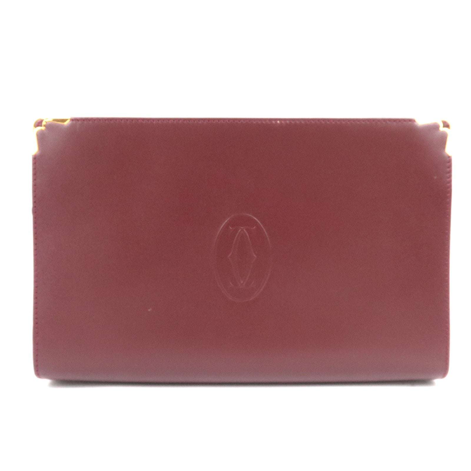 Cartier Must Line Leather Clutch Bag Bordeaux88375