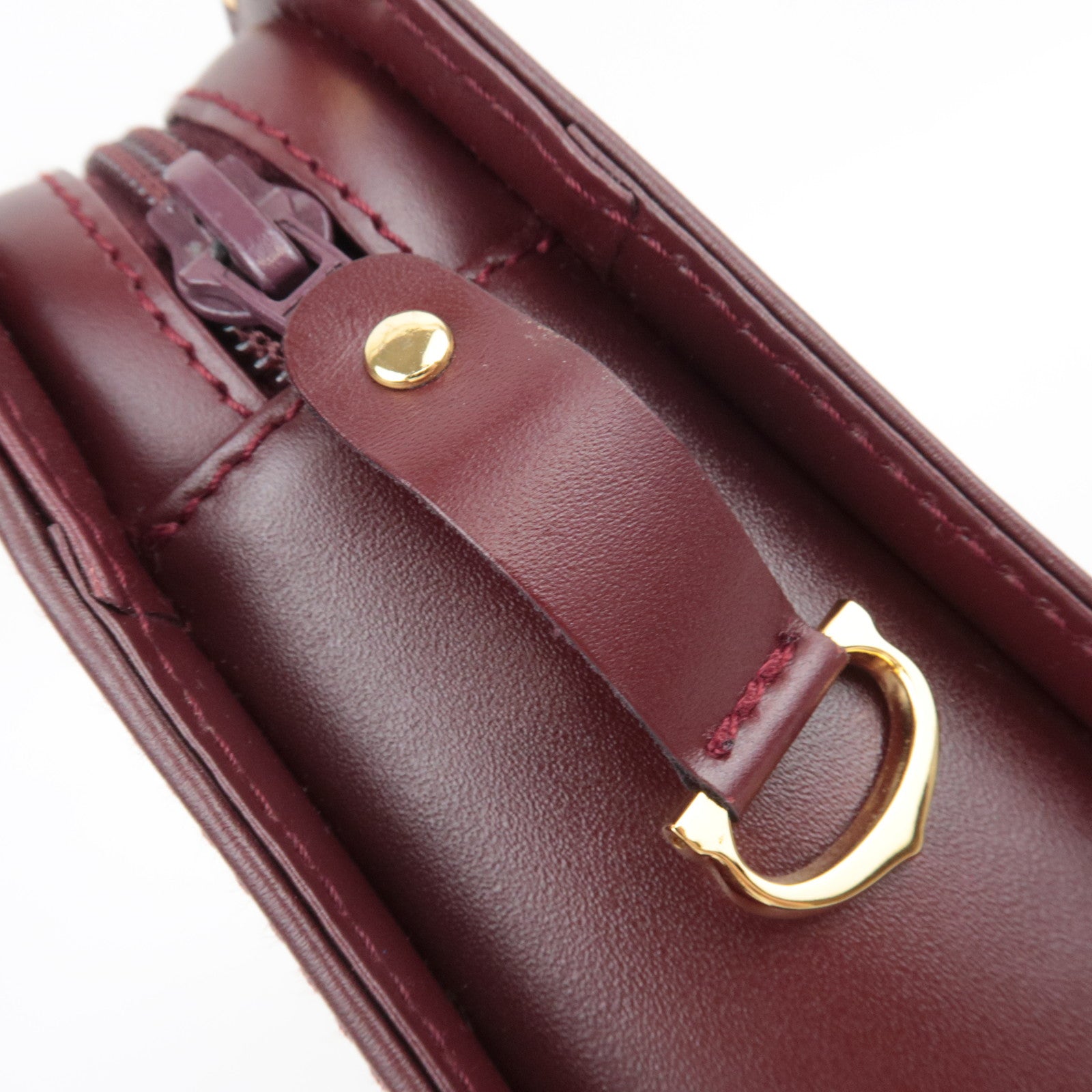 Cartier Must Line Leather Clutch Bag Bordeaux