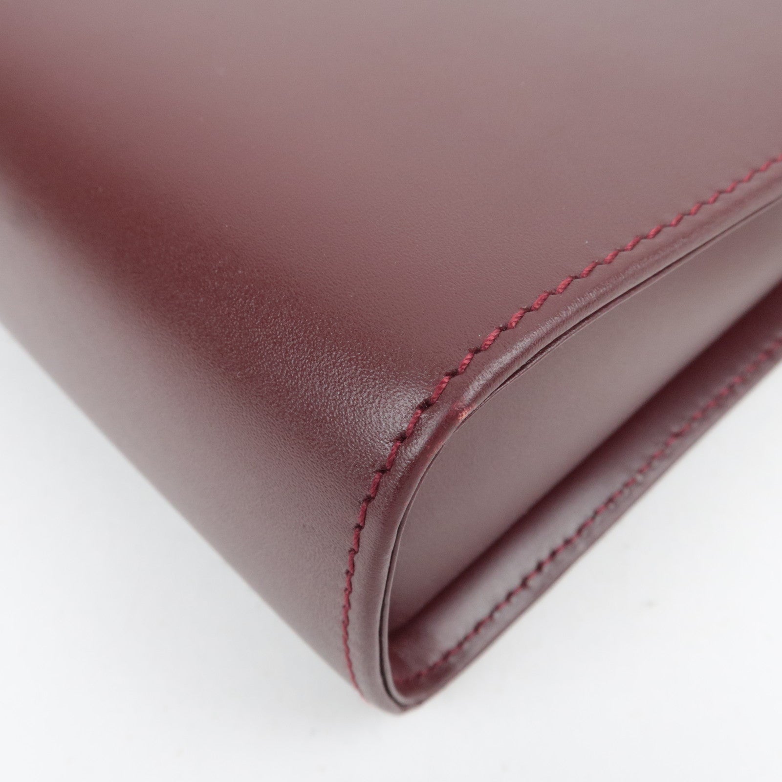 Cartier Must Line Leather Clutch Bag Bordeaux