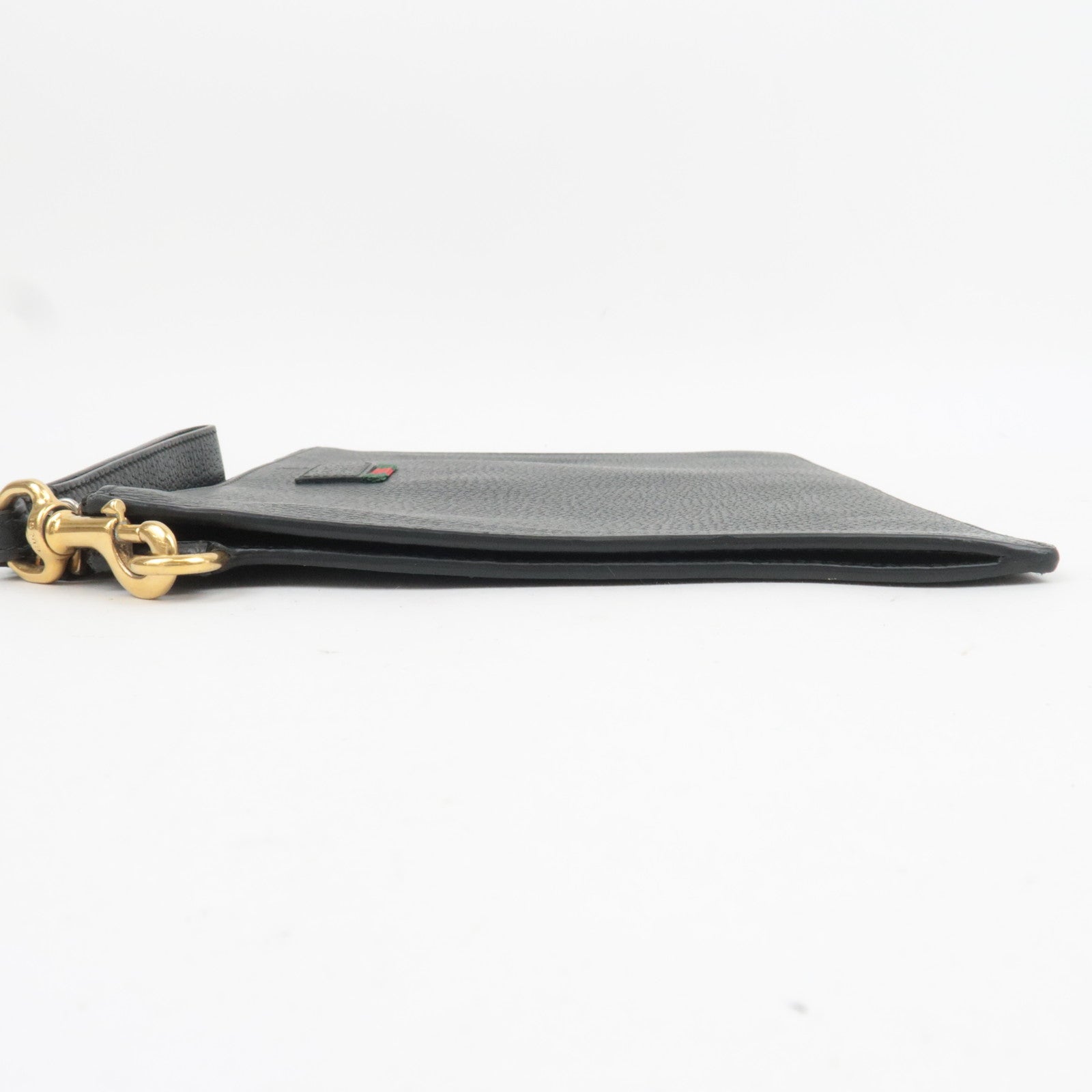 GUCCI Sherry Leather Clutch Bag Black 428758