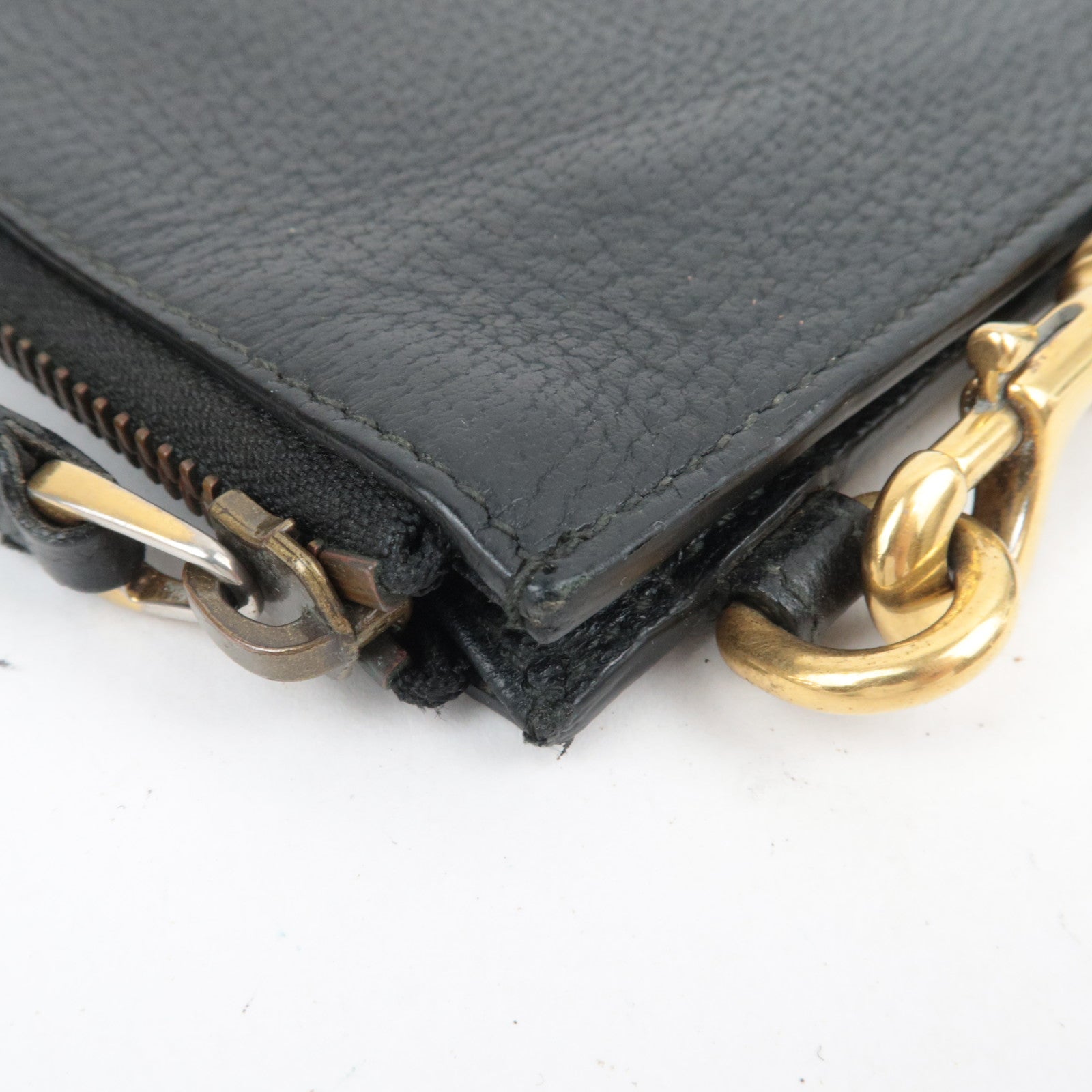 GUCCI Sherry Leather Clutch Bag Black 428758