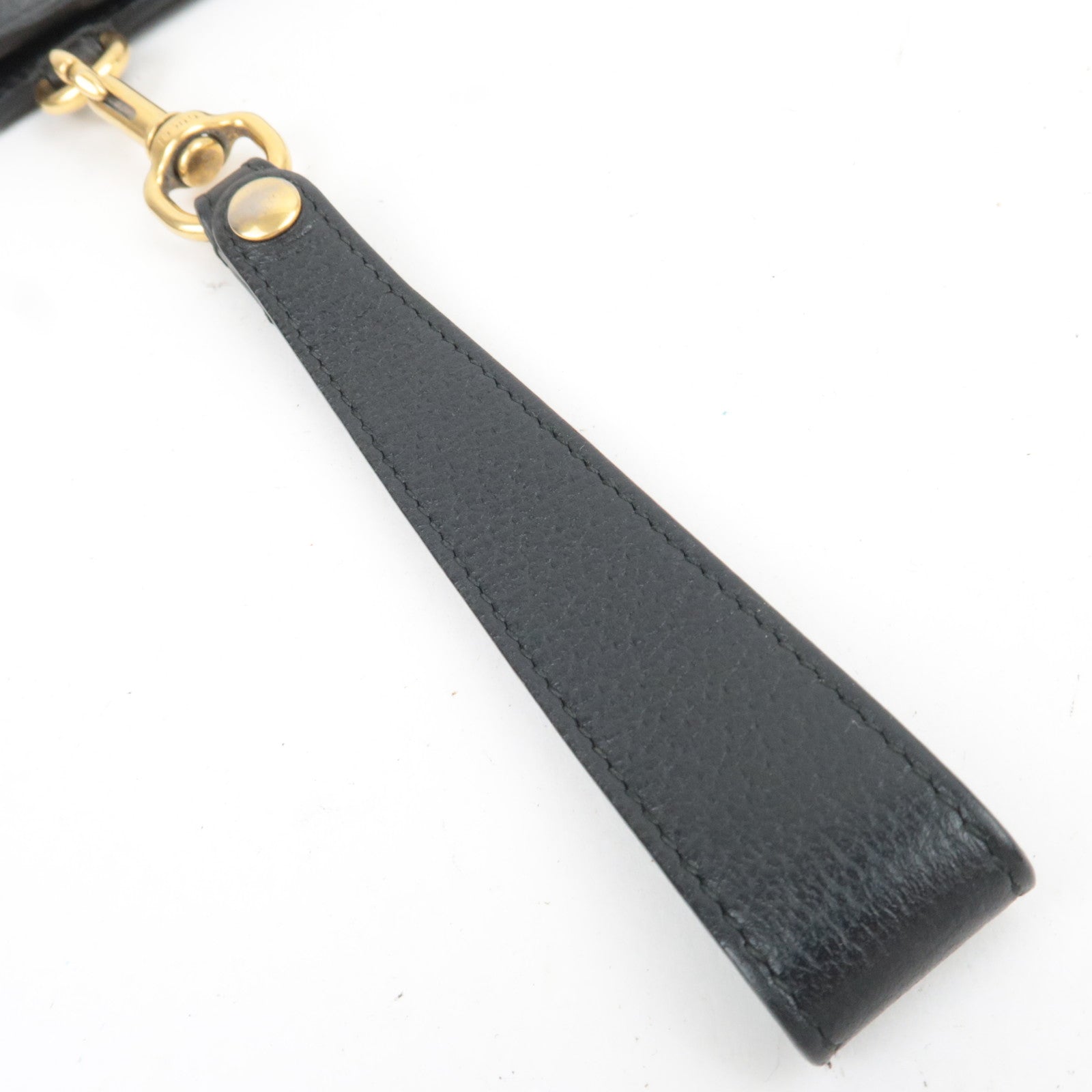 GUCCI Sherry Leather Clutch Bag Black 428758