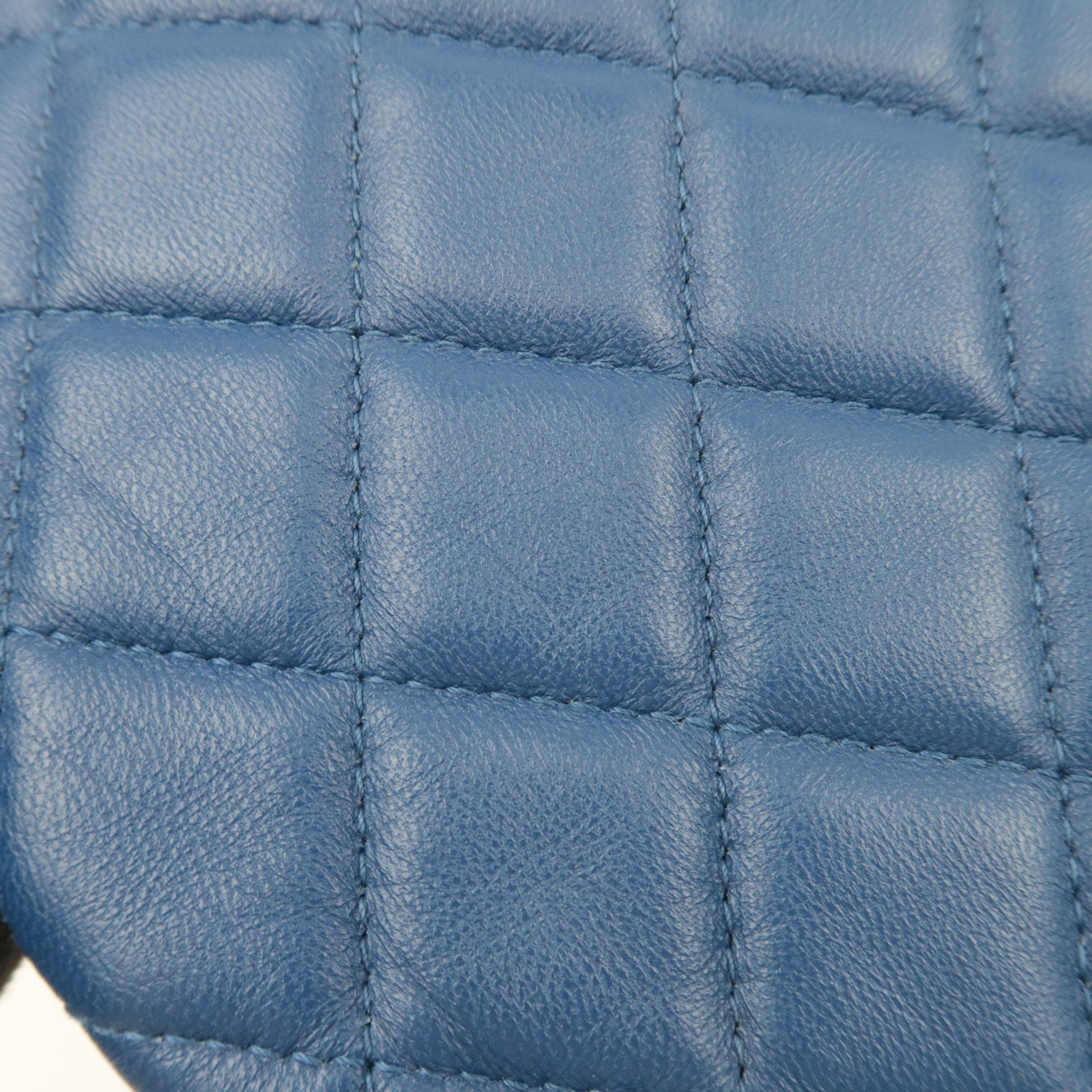 CHANEL Boy Chanel Lambskin Clutch Bag Blue Gold HDW