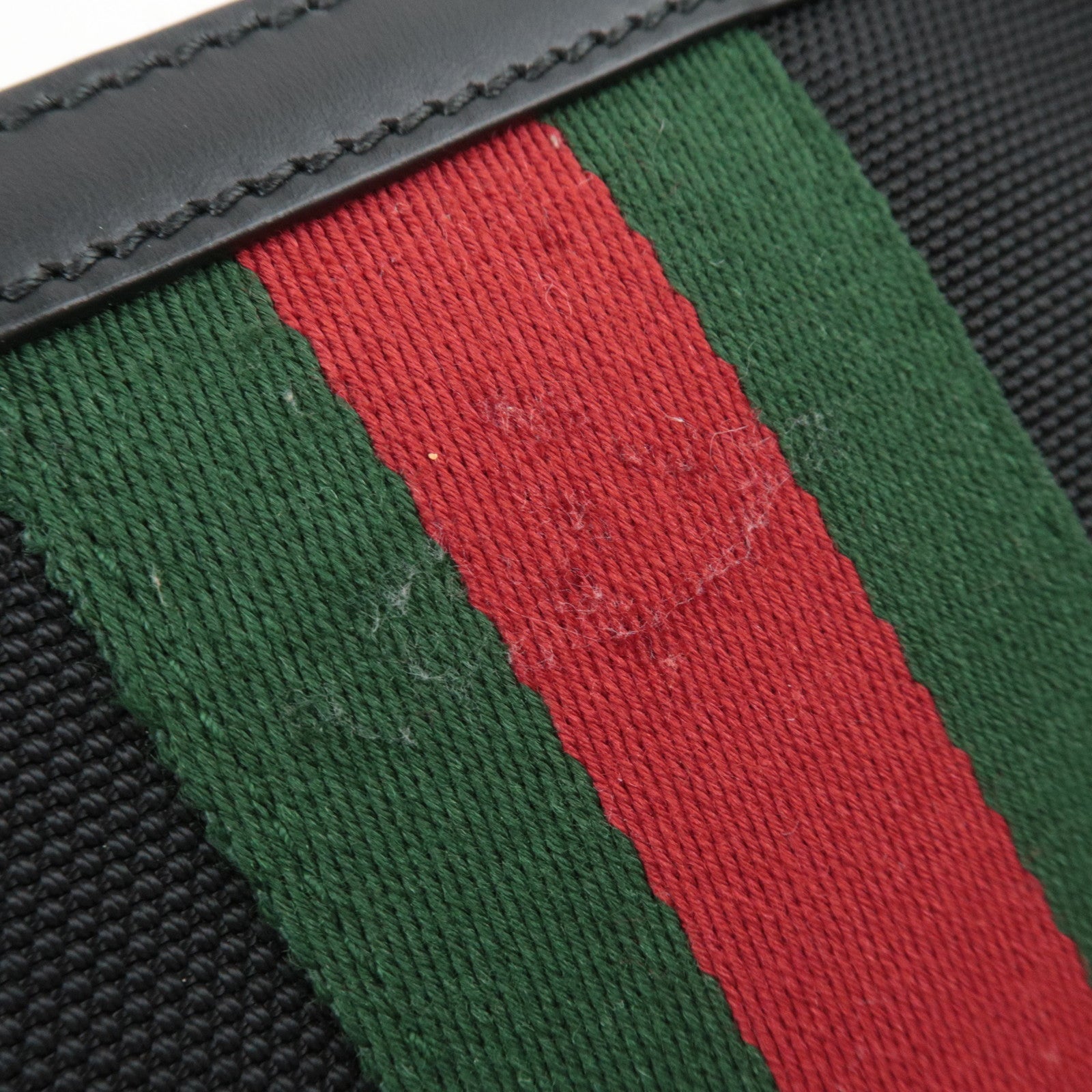 GUCCI Sherry Nylon Canvas Shoulder Bag Black 631195