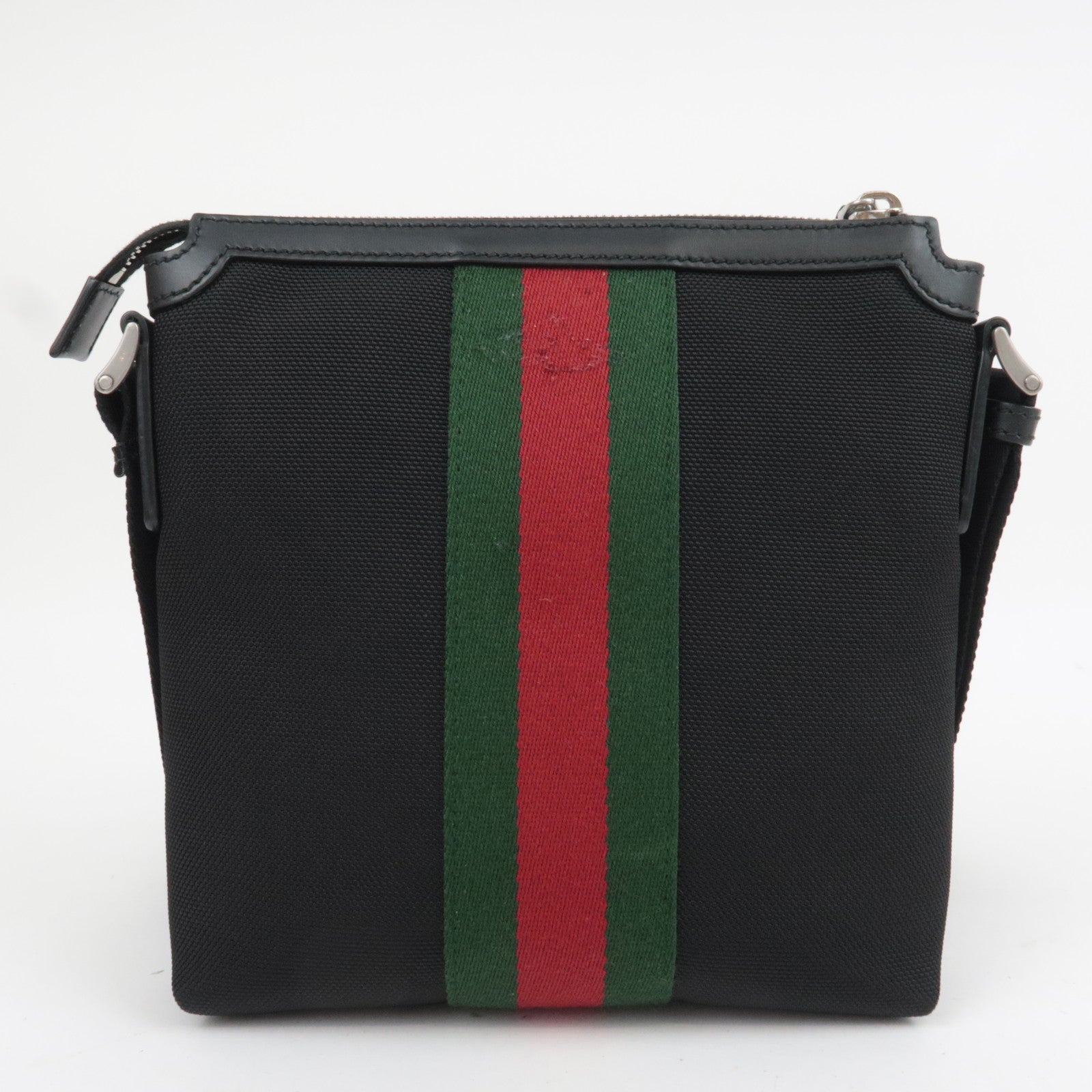 GUCCI Sherry Nylon Canvas Shoulder Bag Black 631195