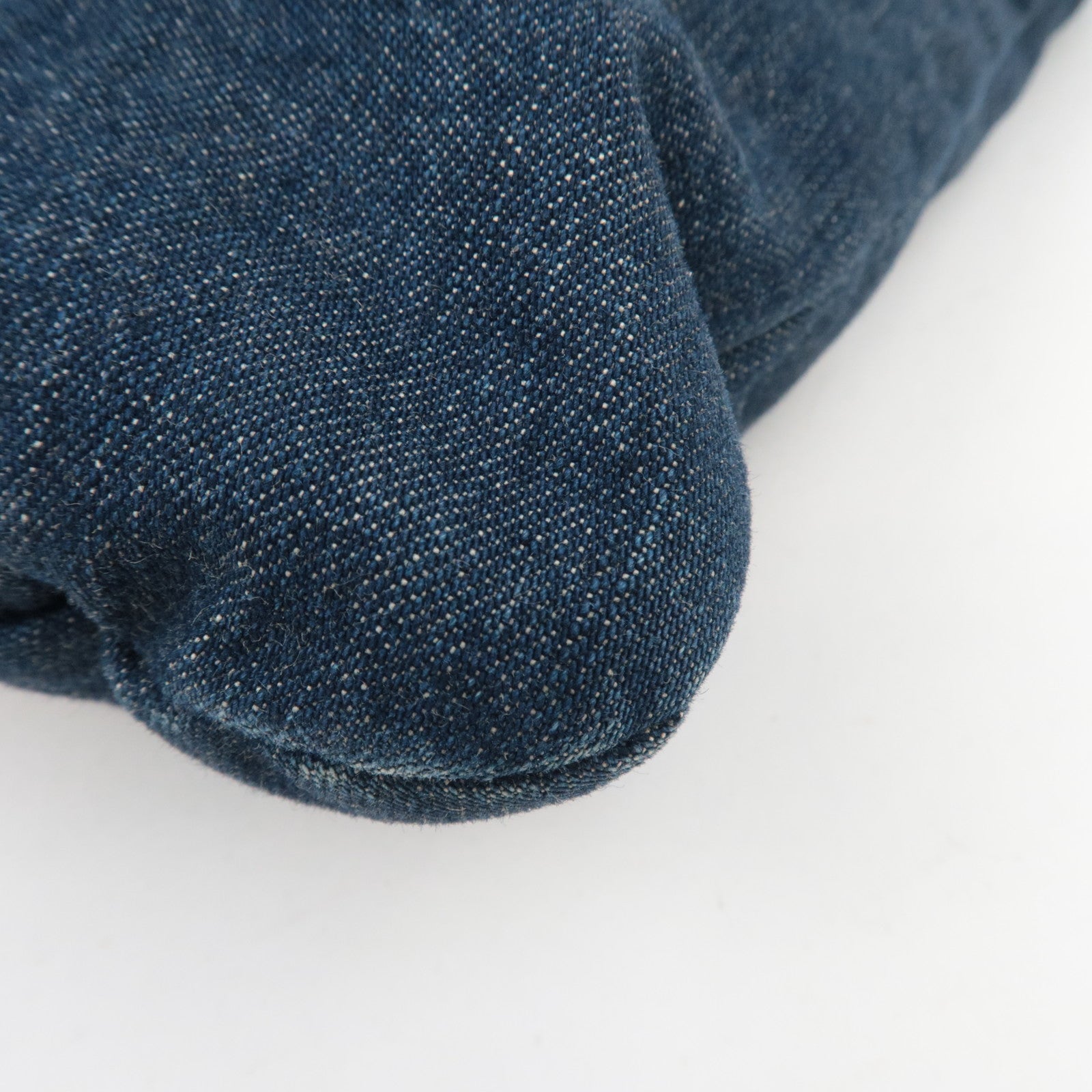 CHANEL Coco Mark Denim Chain Tote Bag Blue