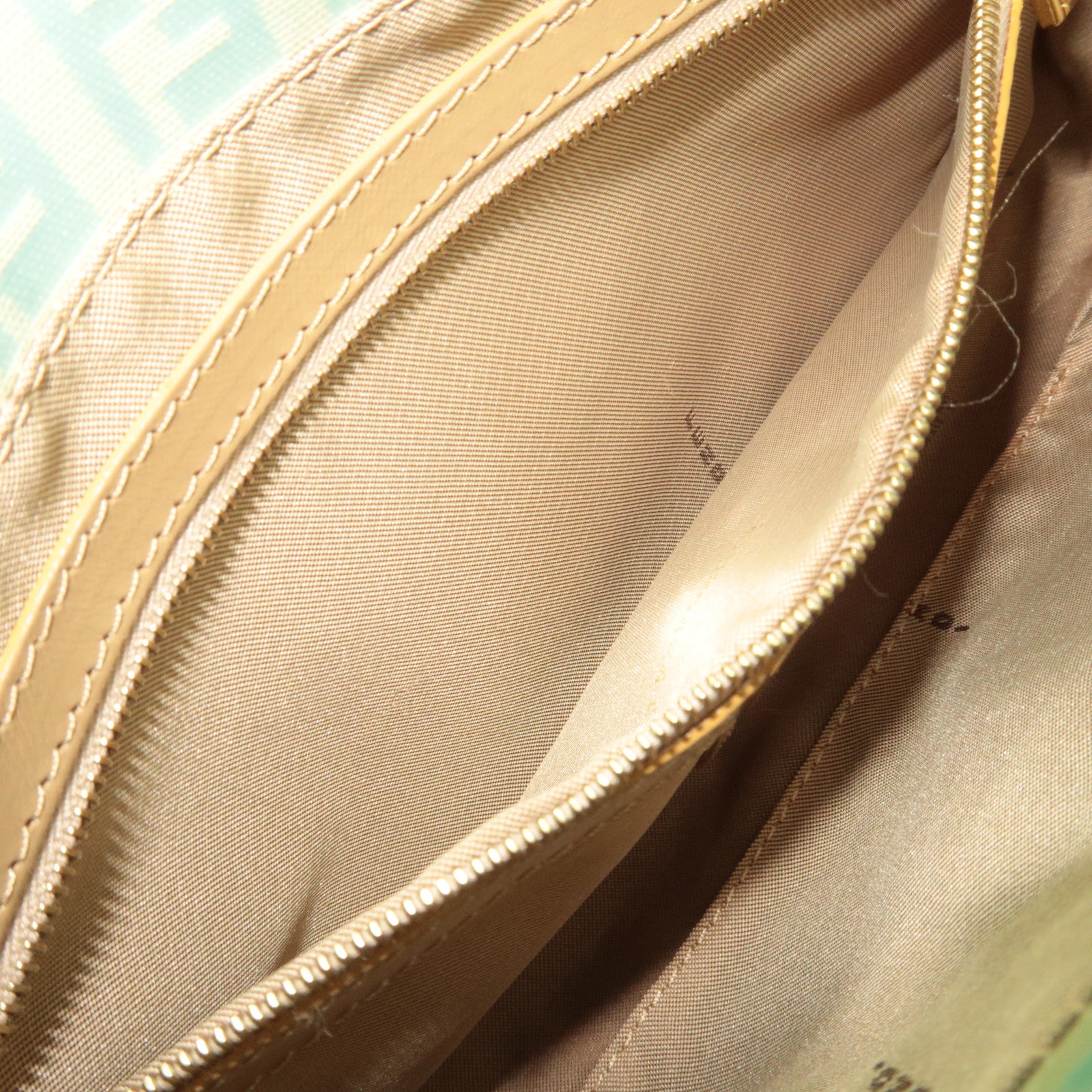 FENDI Zucchino Mamma Baguette Vinyl Shoulder Bag Light Blue 26424