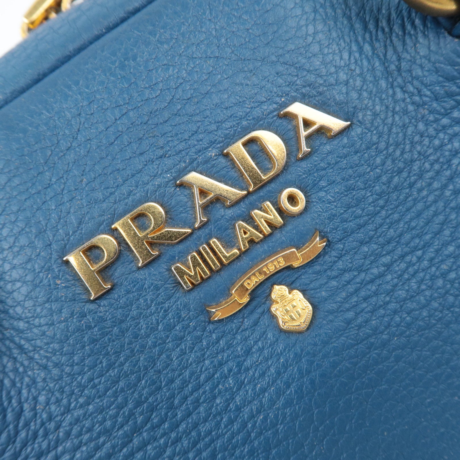 PRADA 2Way Leather Handbag Blue