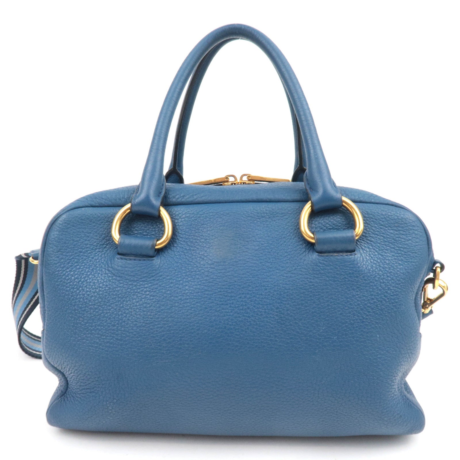 PRADA 2Way Leather Handbag Blue