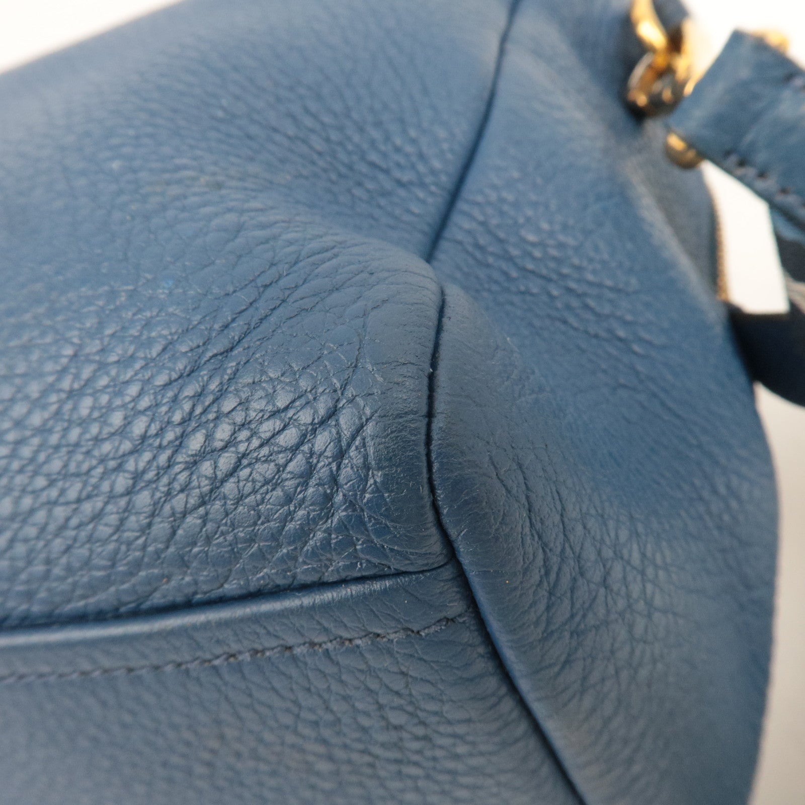 PRADA 2Way Leather Handbag Blue