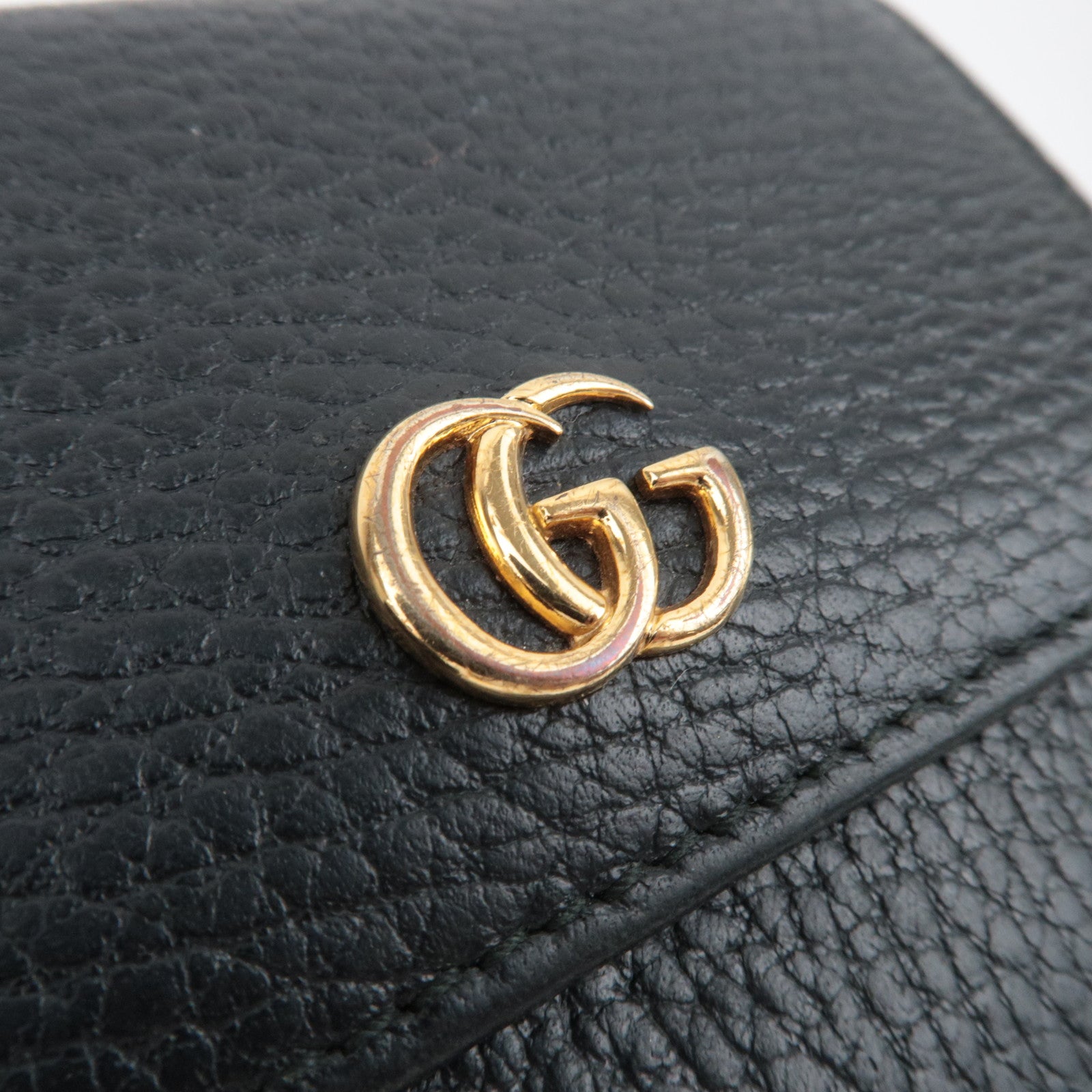 GUCCI GG Marmont Leather Wallet Black 456122