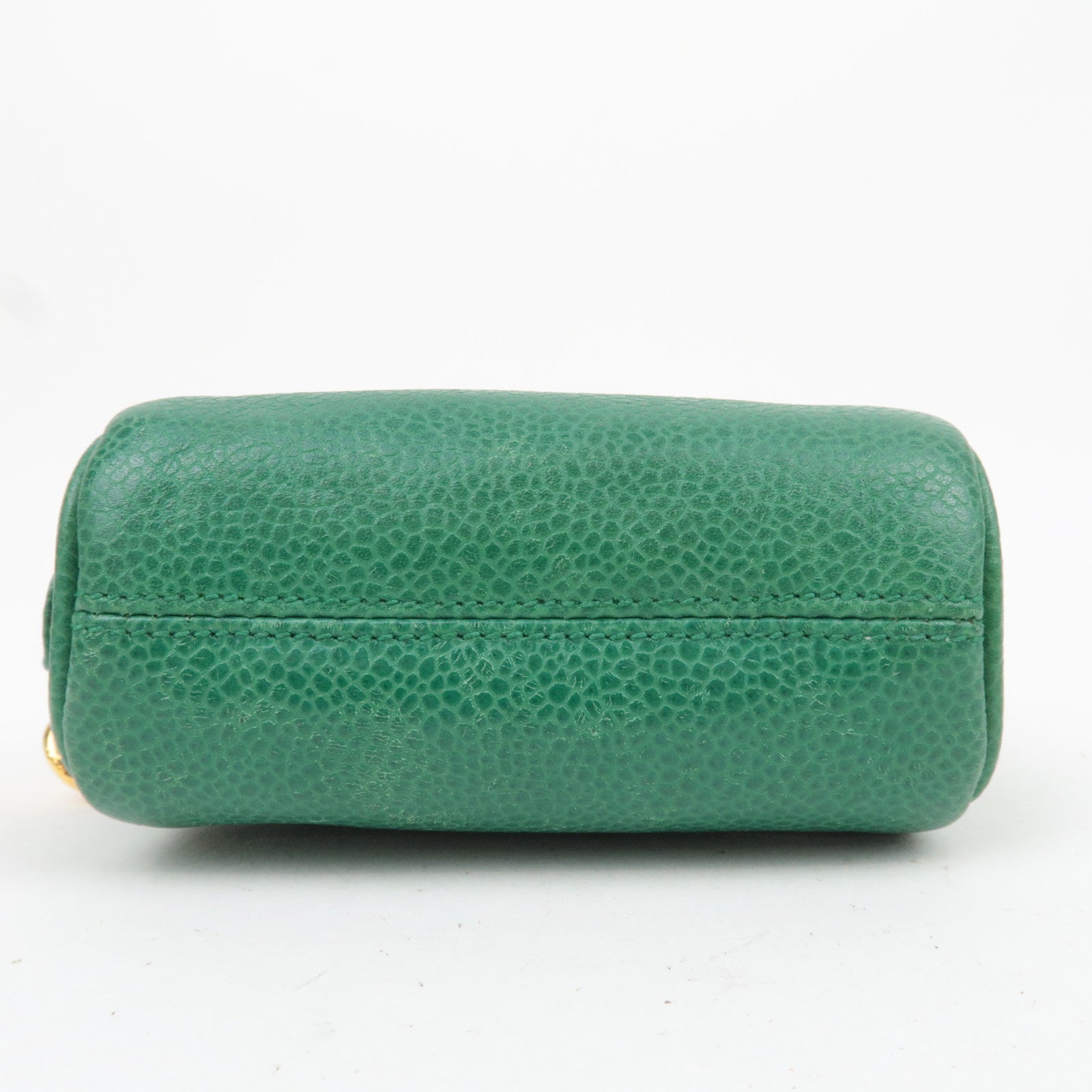 CHANEL Coco Mark Caviarskin Mini Pouch Green