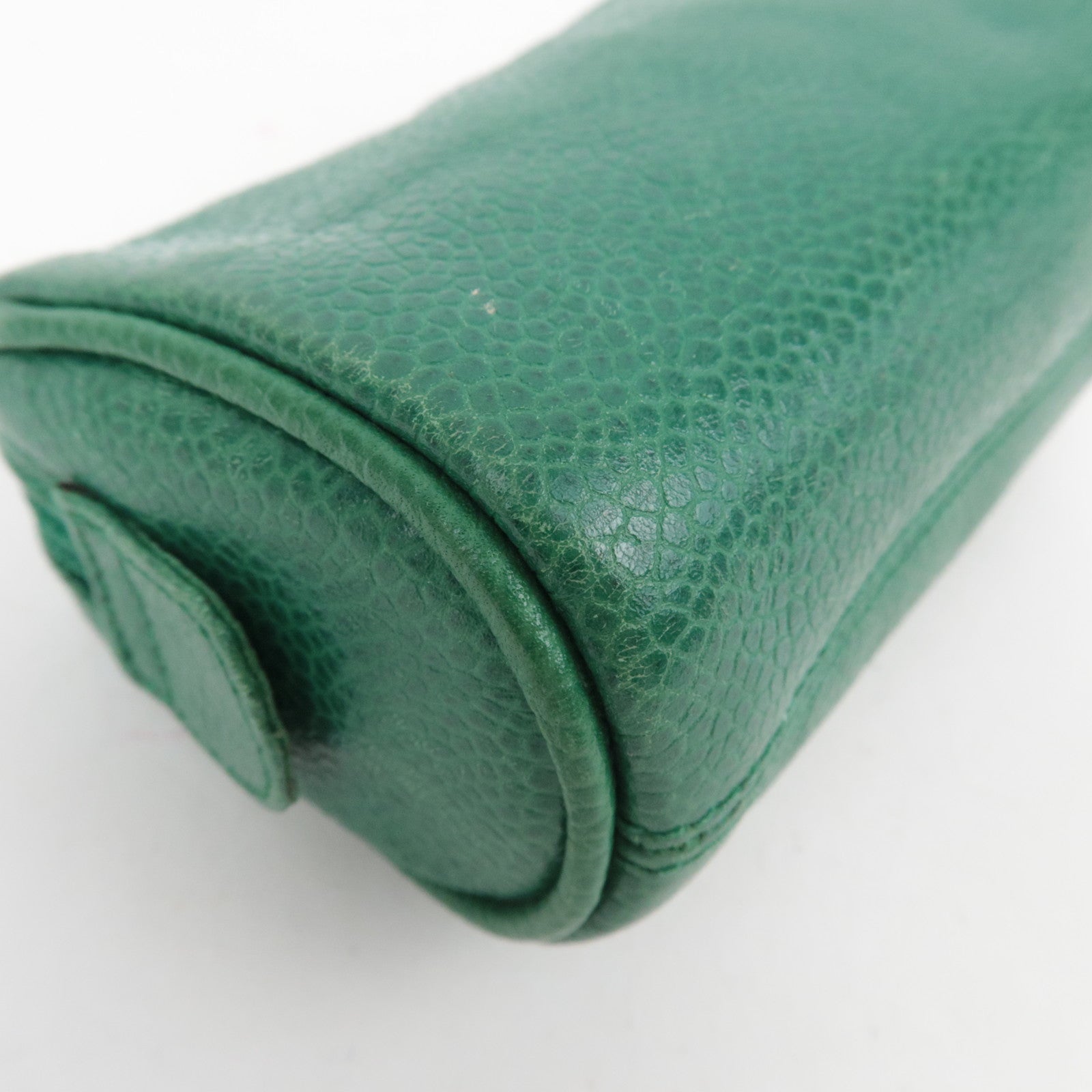 CHANEL Coco Mark Caviarskin Mini Pouch Green