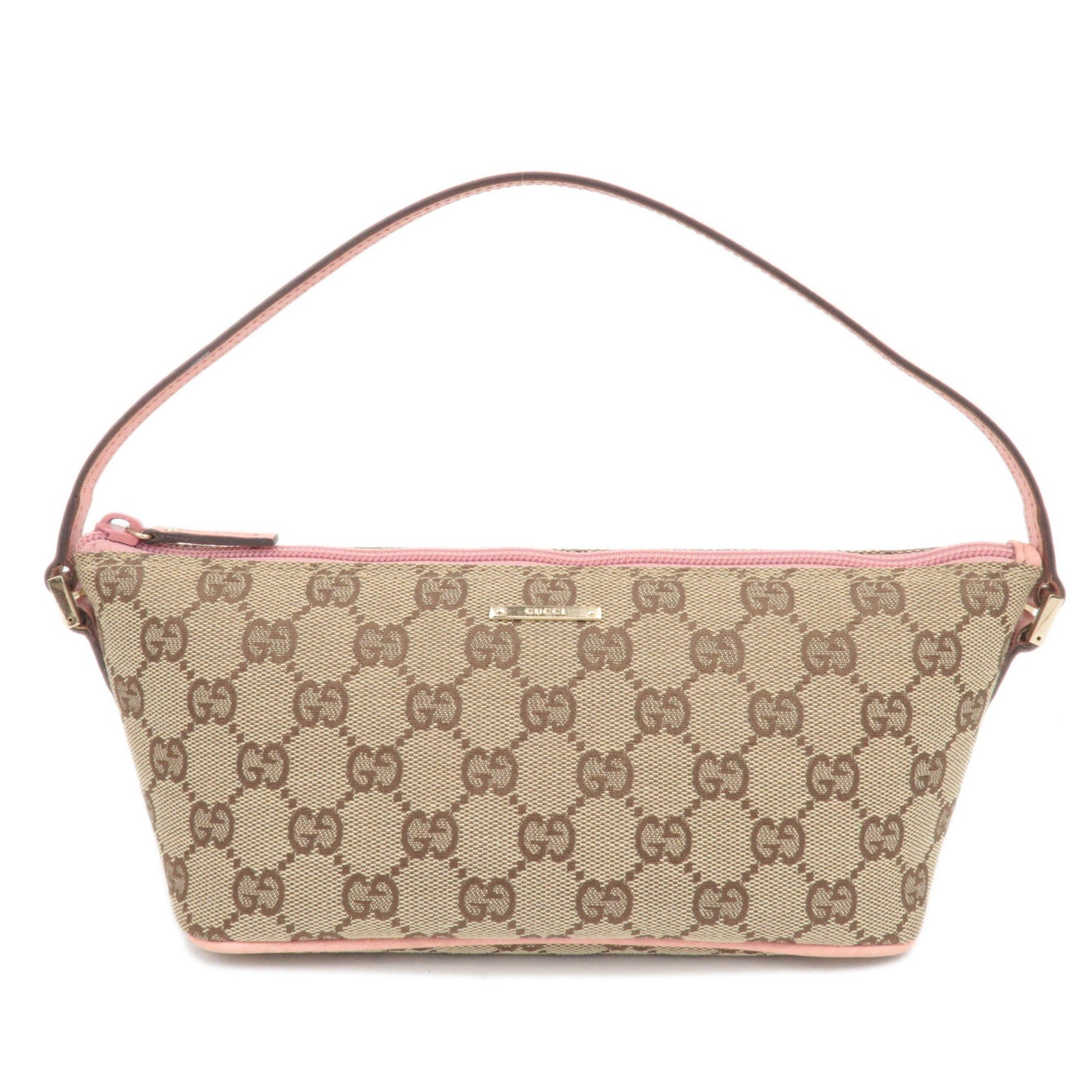 GUCCI GG Canvas Boat Bag Beige Pink 0719888429