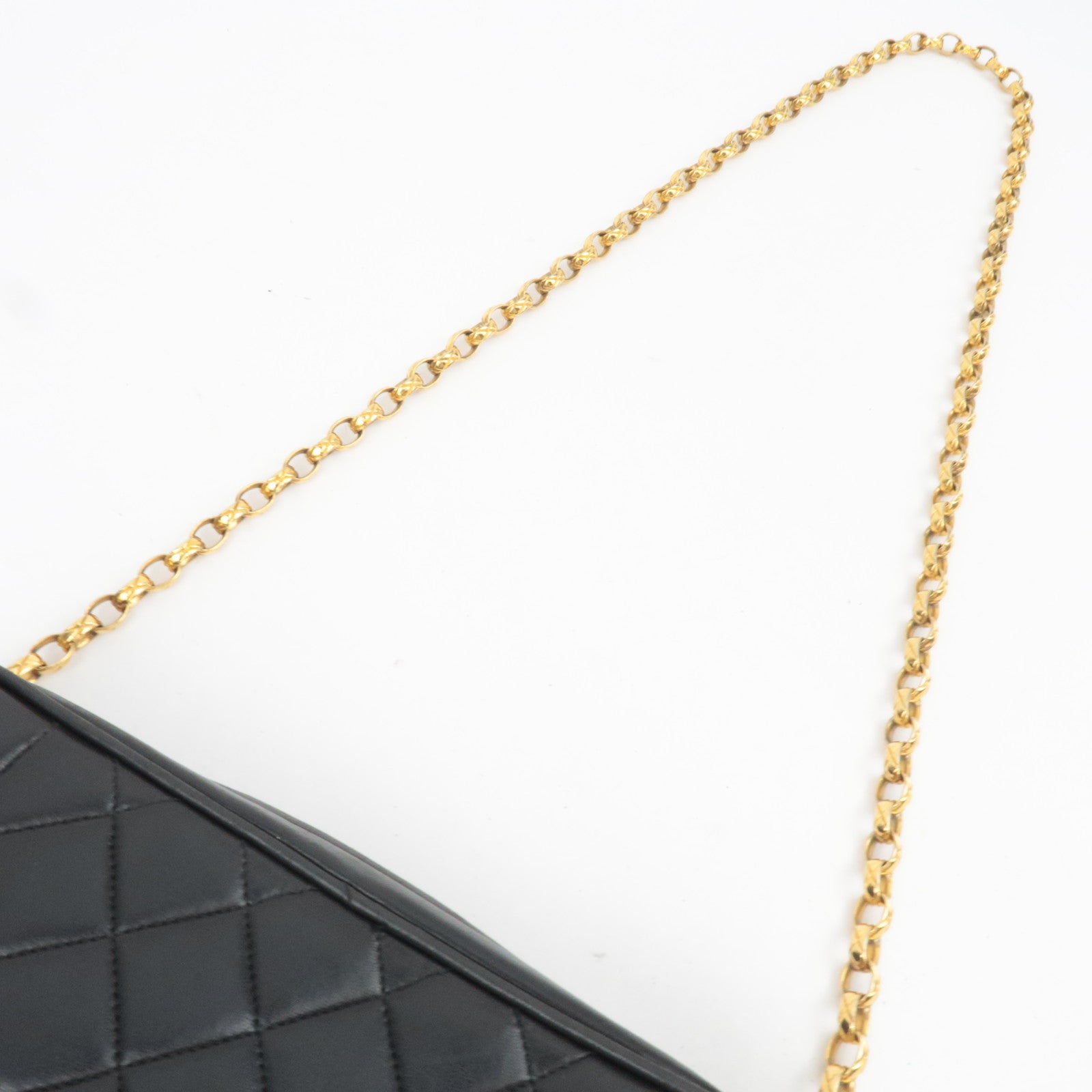 CHANEL Matelasse Diana Lambskin Flap Chain Shoulder Bag Black