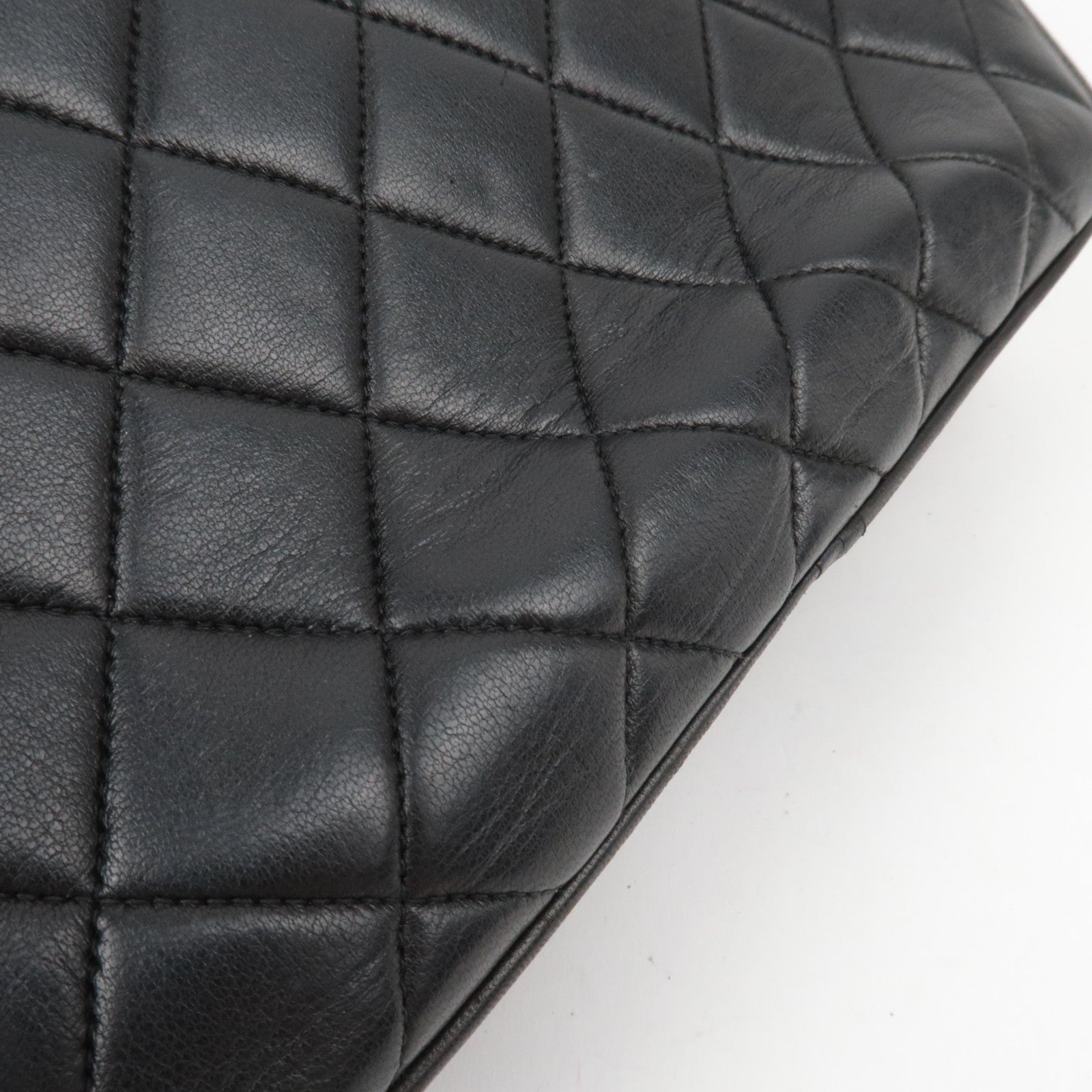 CHANEL Matelasse Diana Lambskin Flap Chain Shoulder Bag Black