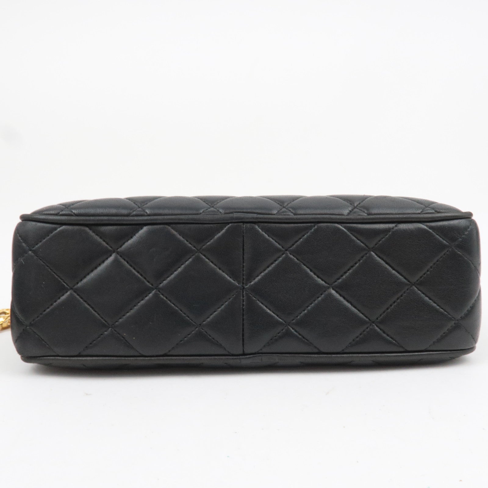 CHANEL Matelasse Diana Lambskin Flap Chain Shoulder Bag Black