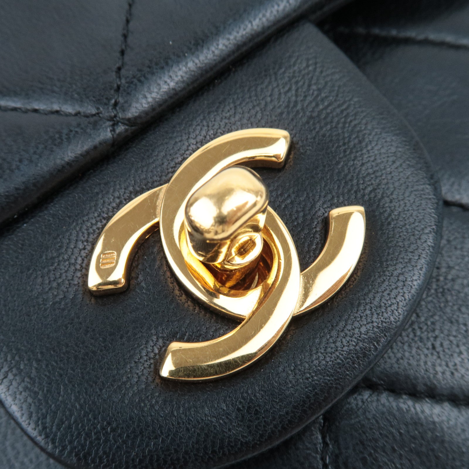 CHANEL Matelasse 25 Double Flap Lambskin Chain Shoulder Bag Black