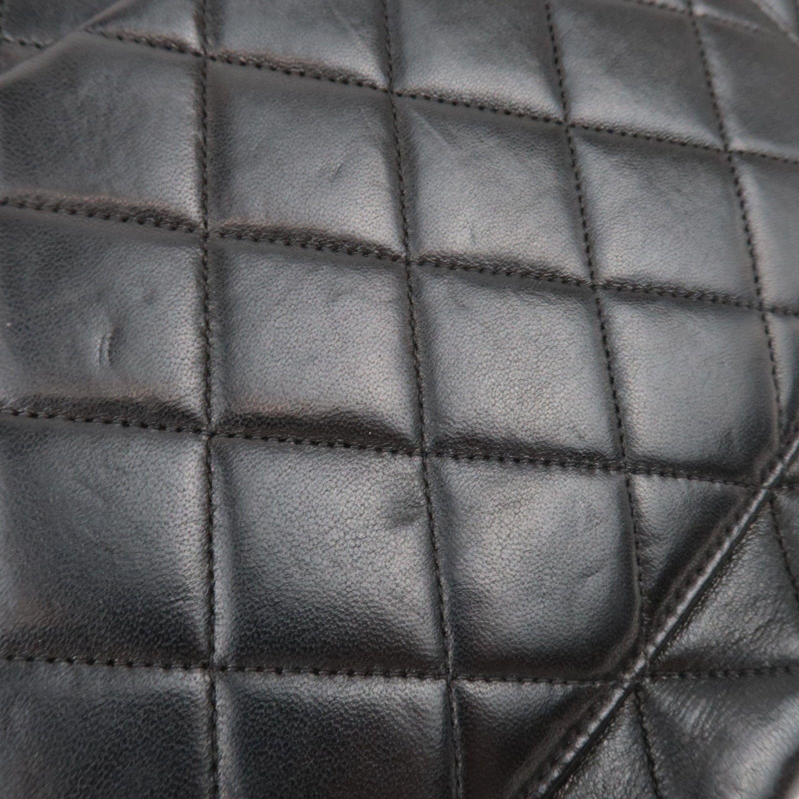 CHANEL Jumbo Matelasse 30 Lambskin Chain Shoulder Bag Black Gold HDW